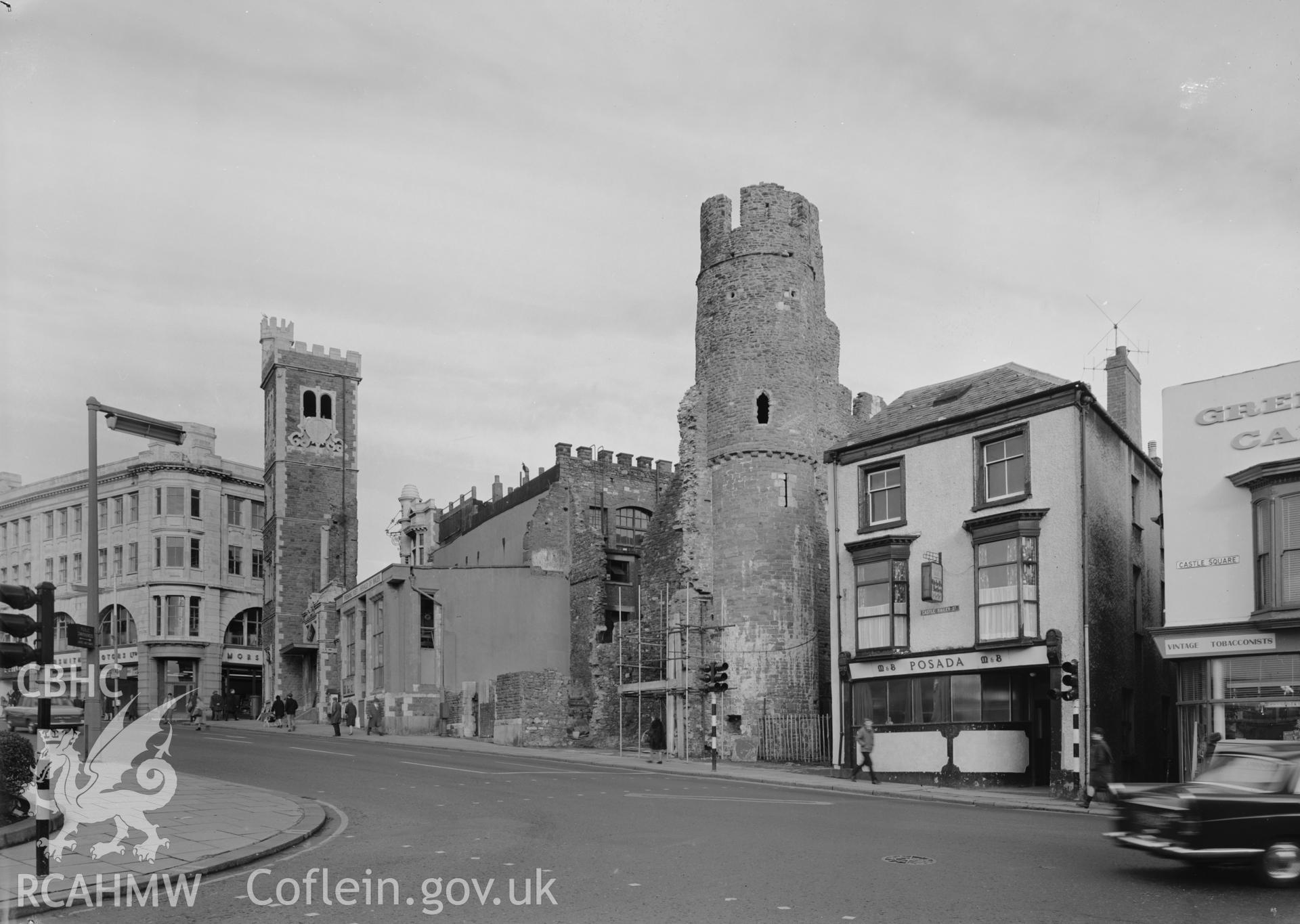 D.O.E photograph of Swansea Castle.