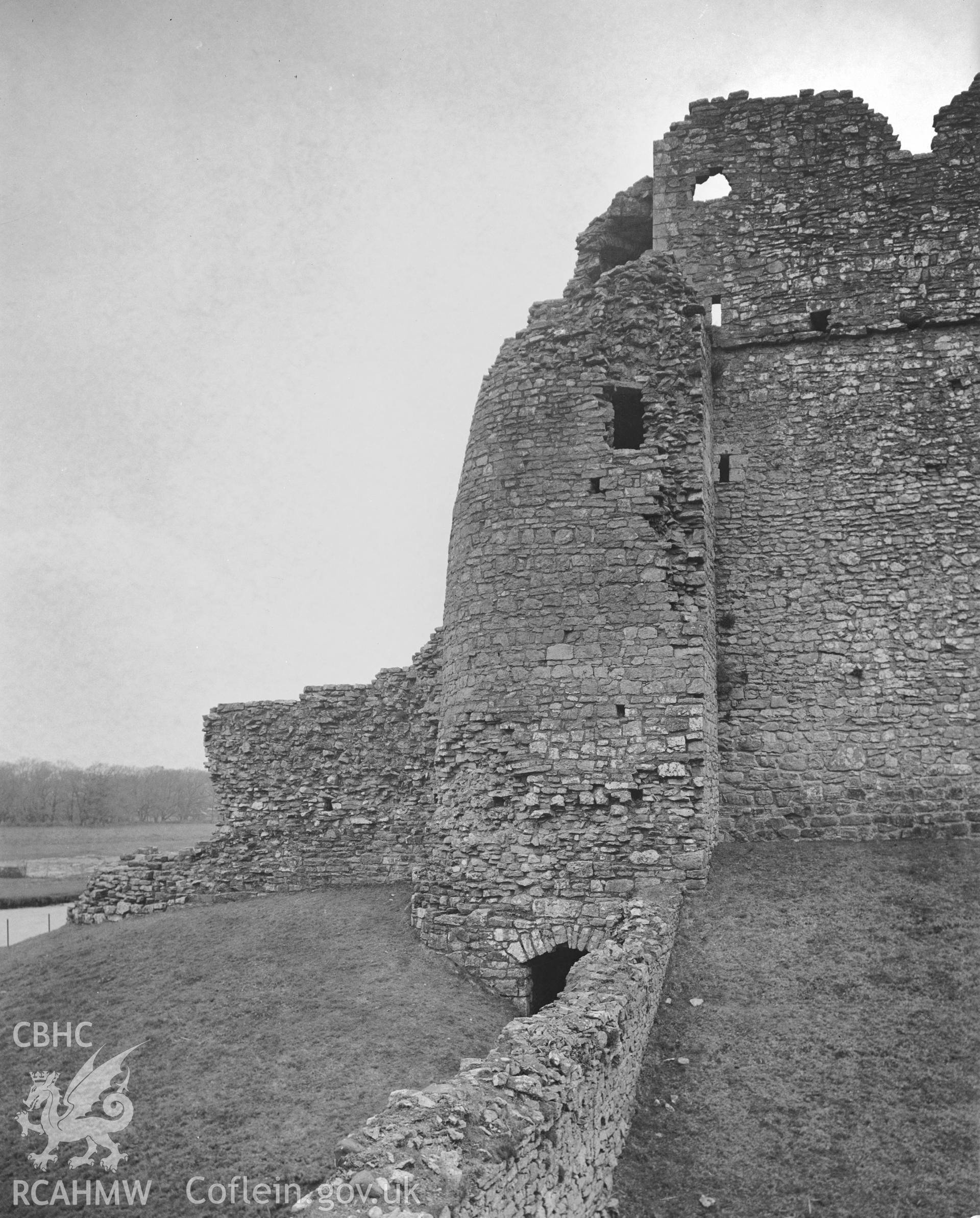 The stair to the curtain wall at Ogmore Castle.