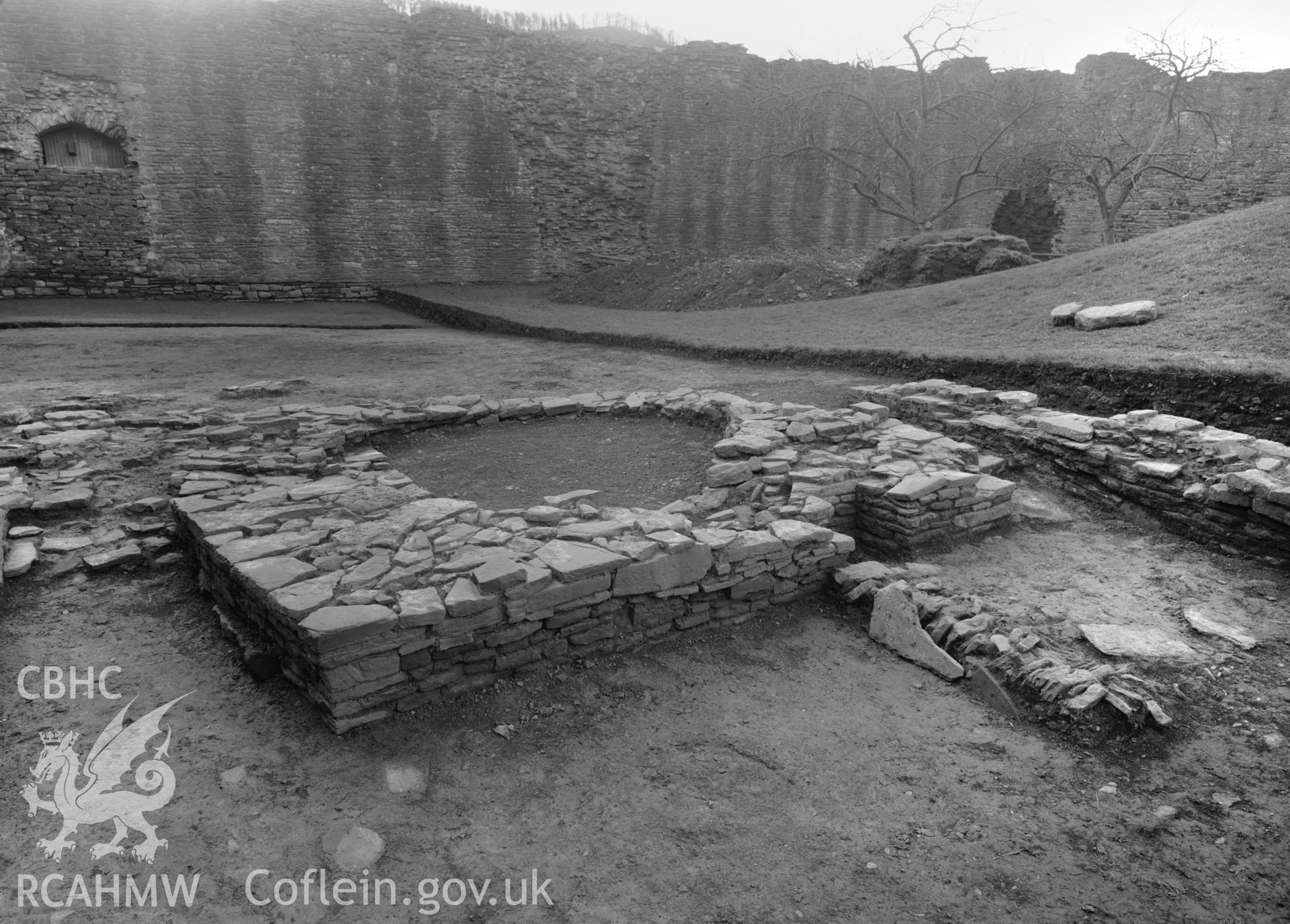 D.O.E photograph of Skenfrith Castle. 1965-66 excavations - oven.