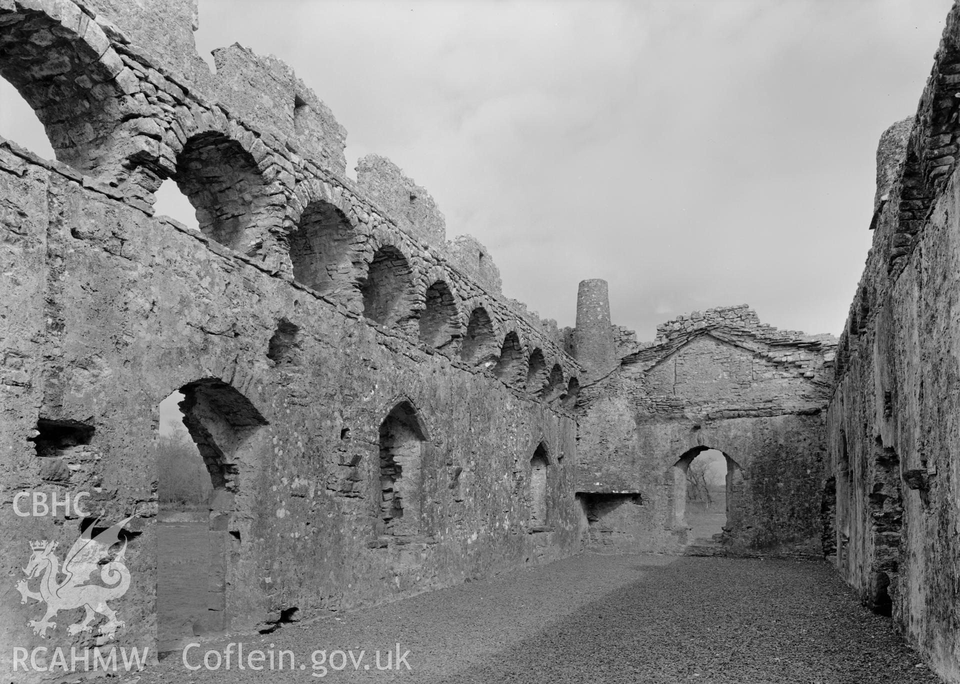 D.O.E photograph of Lamphey Bishop's Palace - interior of Great Hall.
