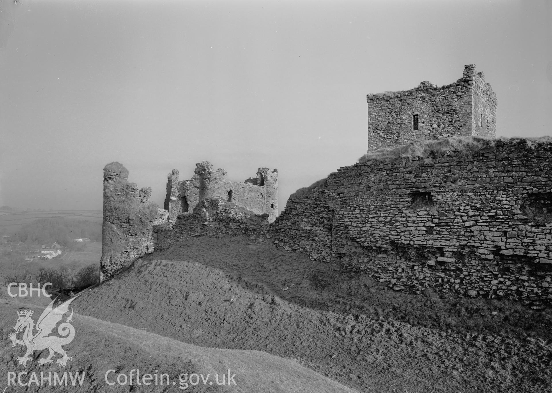D.O.E photograph of Llansteffan Castle.