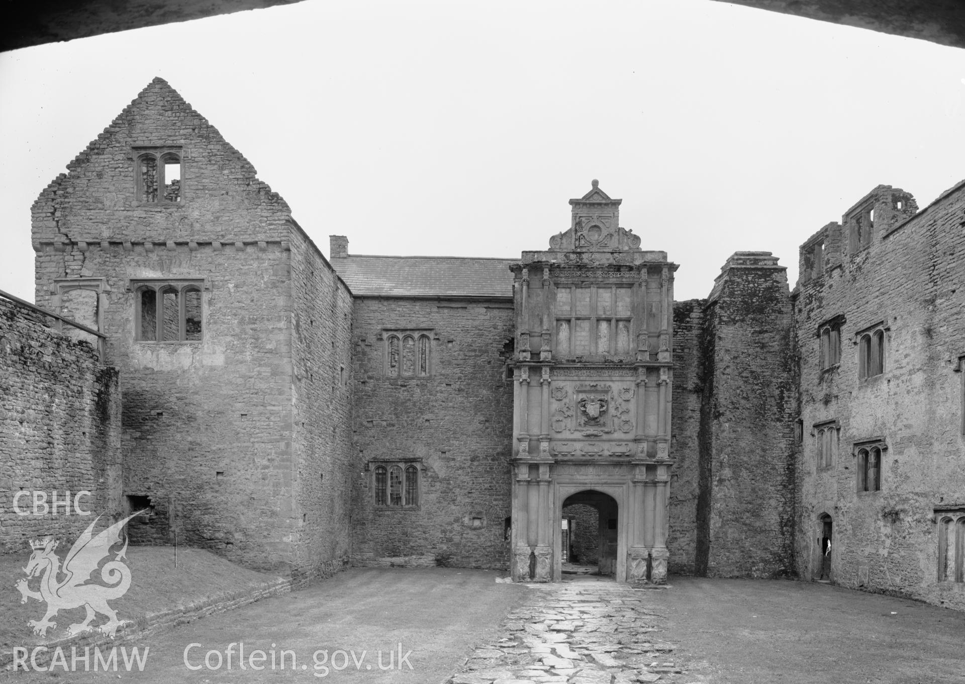 D.O.E. photograph of Beaupre Castle - courtyard from the north.