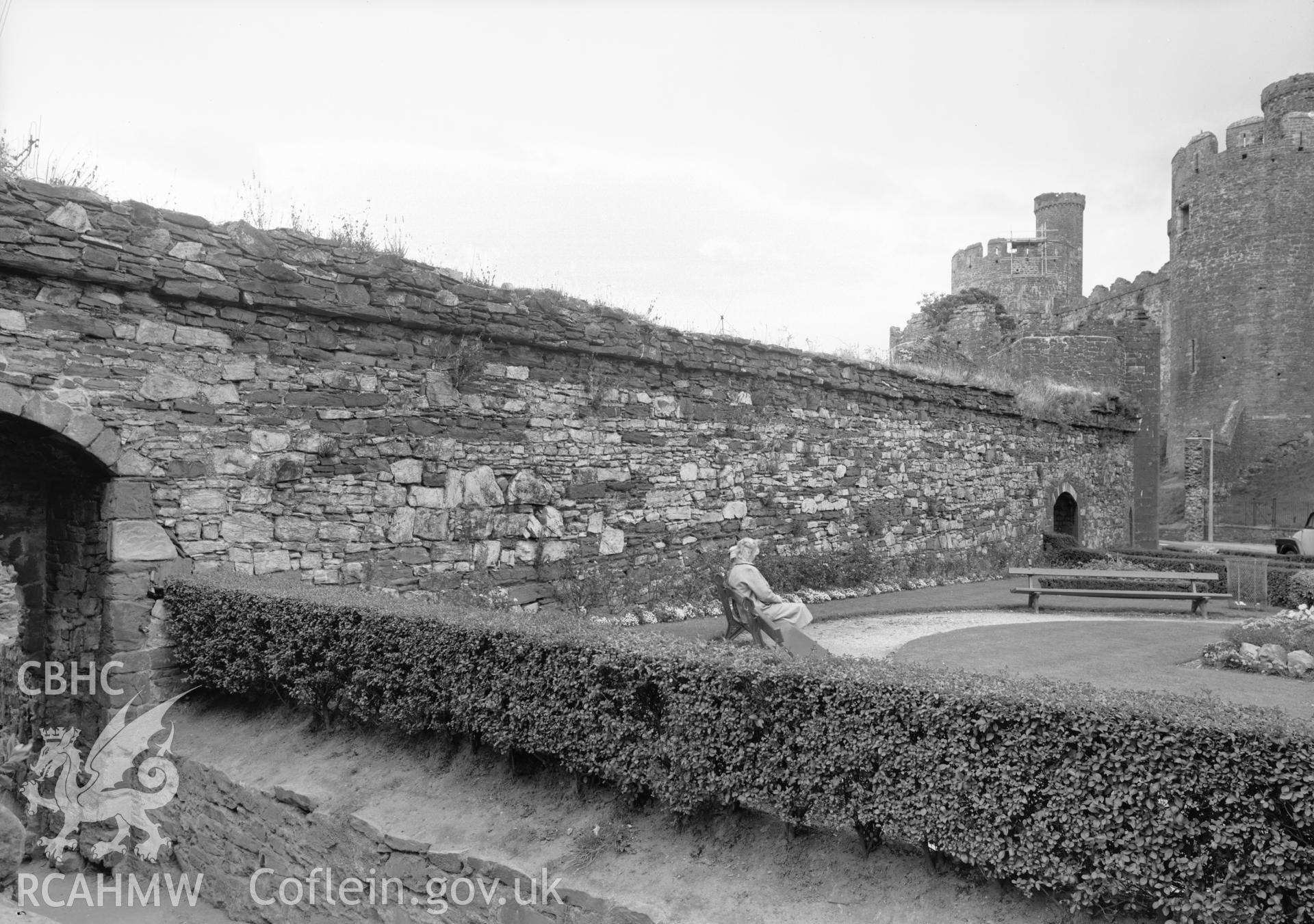 D.O.E photograph of Conwy Town Walls - inside view of wall, section one.