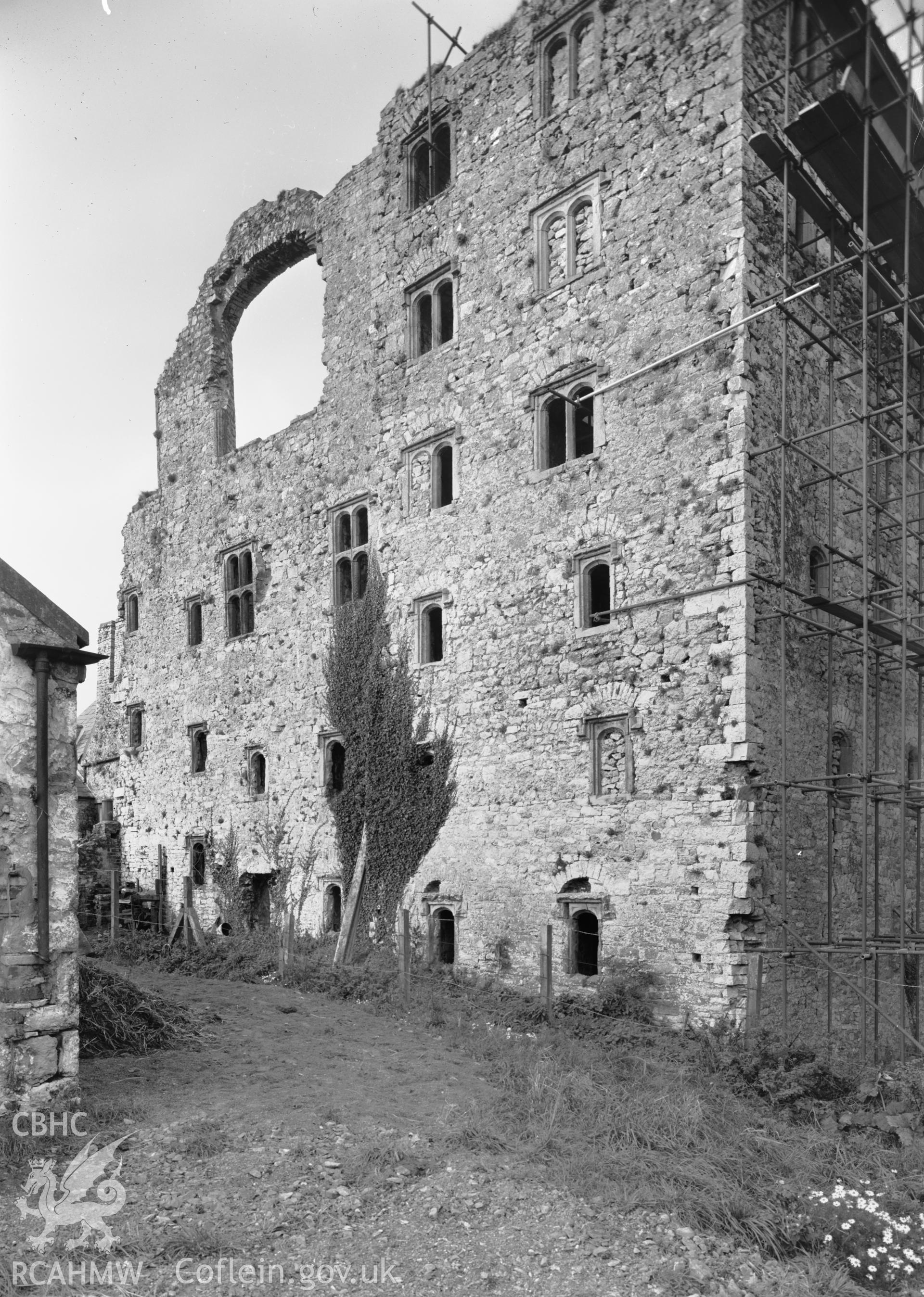 D.O.E photograph of Oxwich Castle - south east tower from south east.