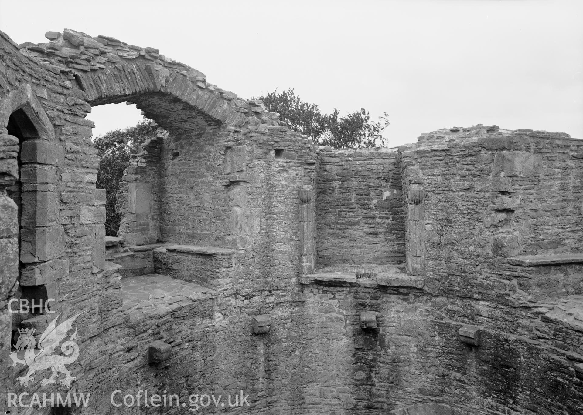 D.O.E photographs of Bronllys Castle Tower - interior top floor.