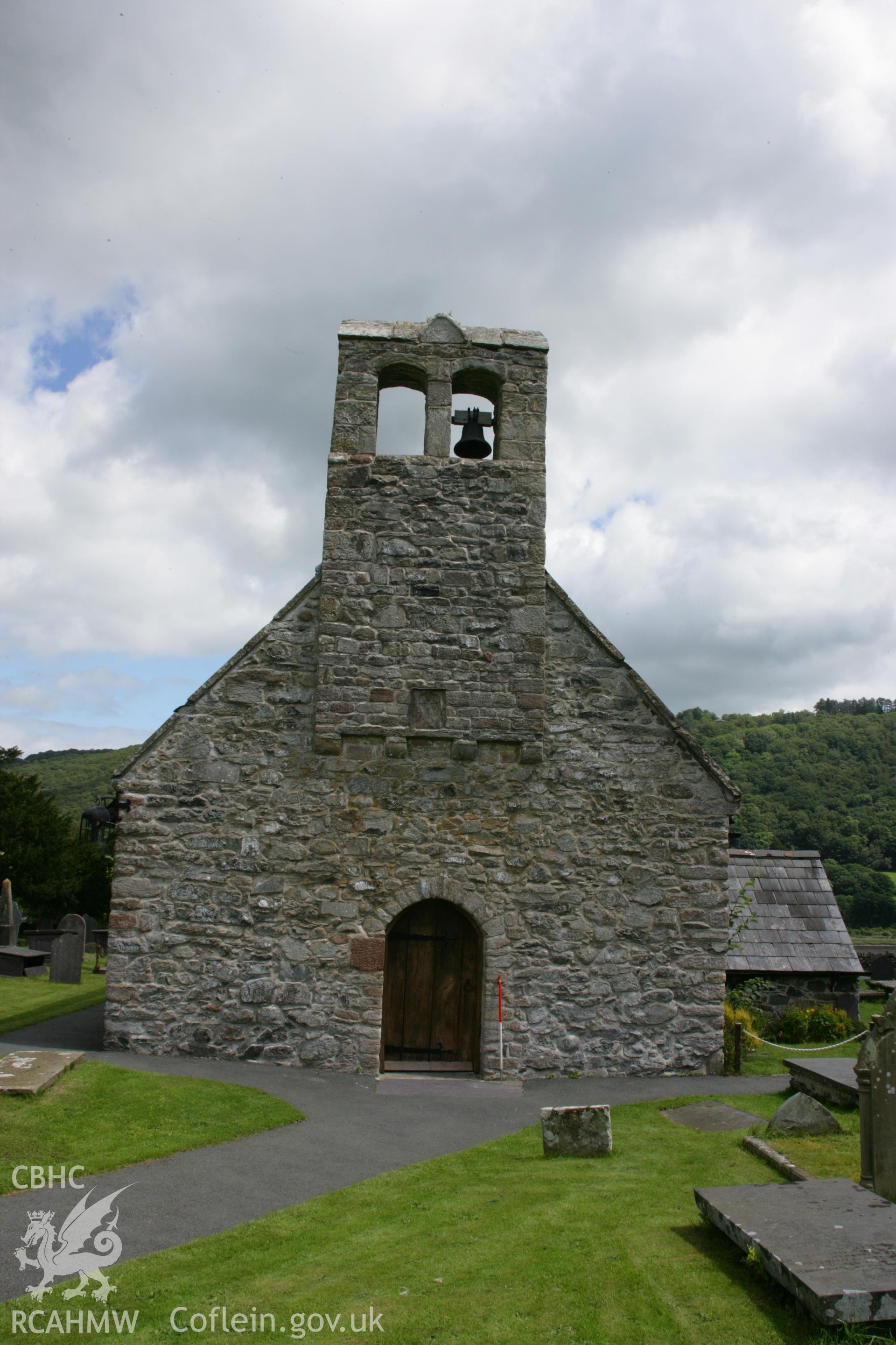 View of west door and gable end from west.