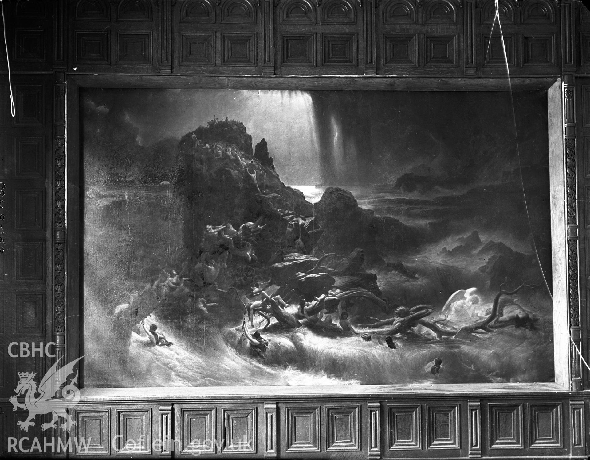 Interior view of Clytha House showing "The Deluge" by Francis Danby  in the dining room..
