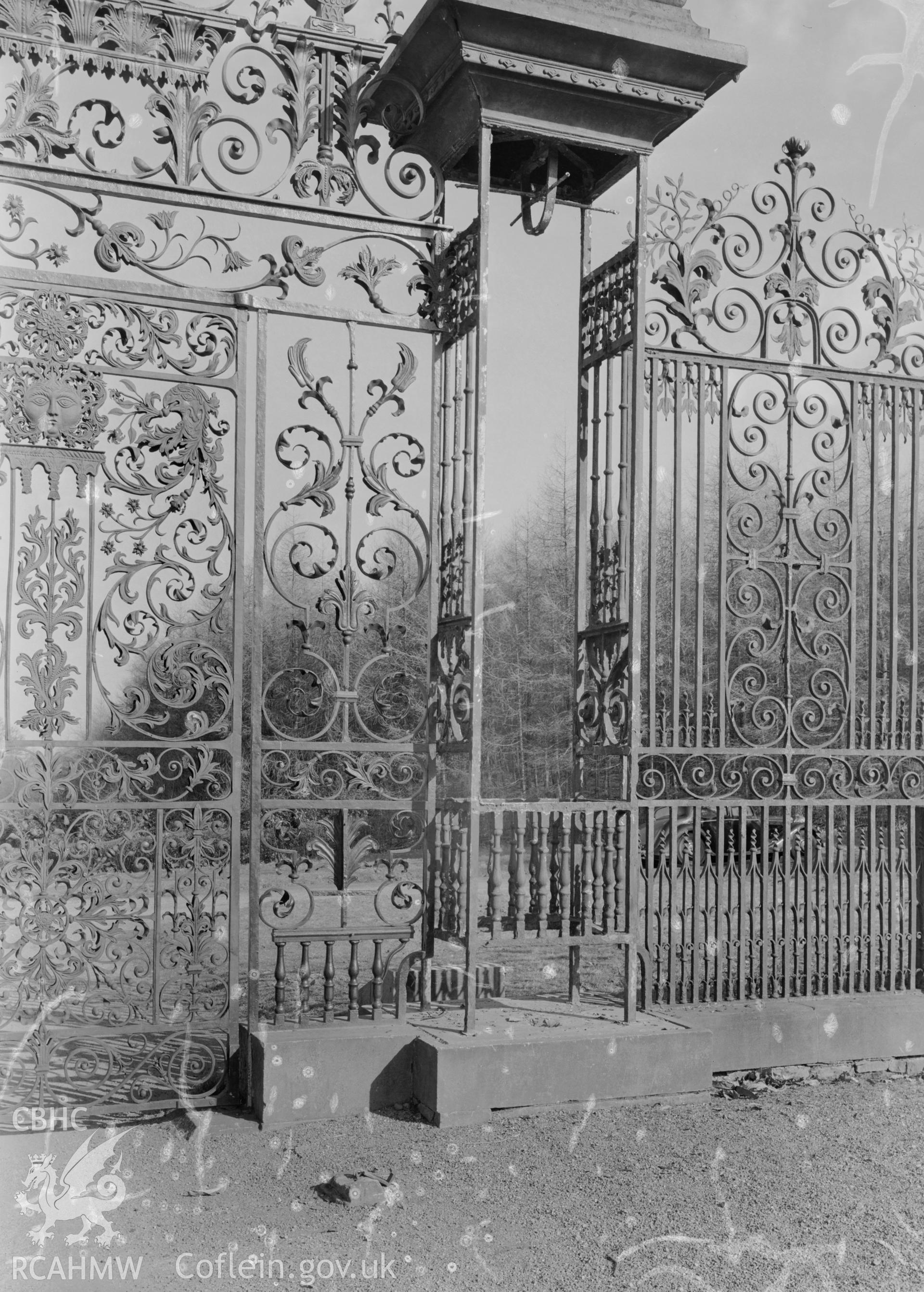 D.O.E photograph of Chirk Castle Gates.