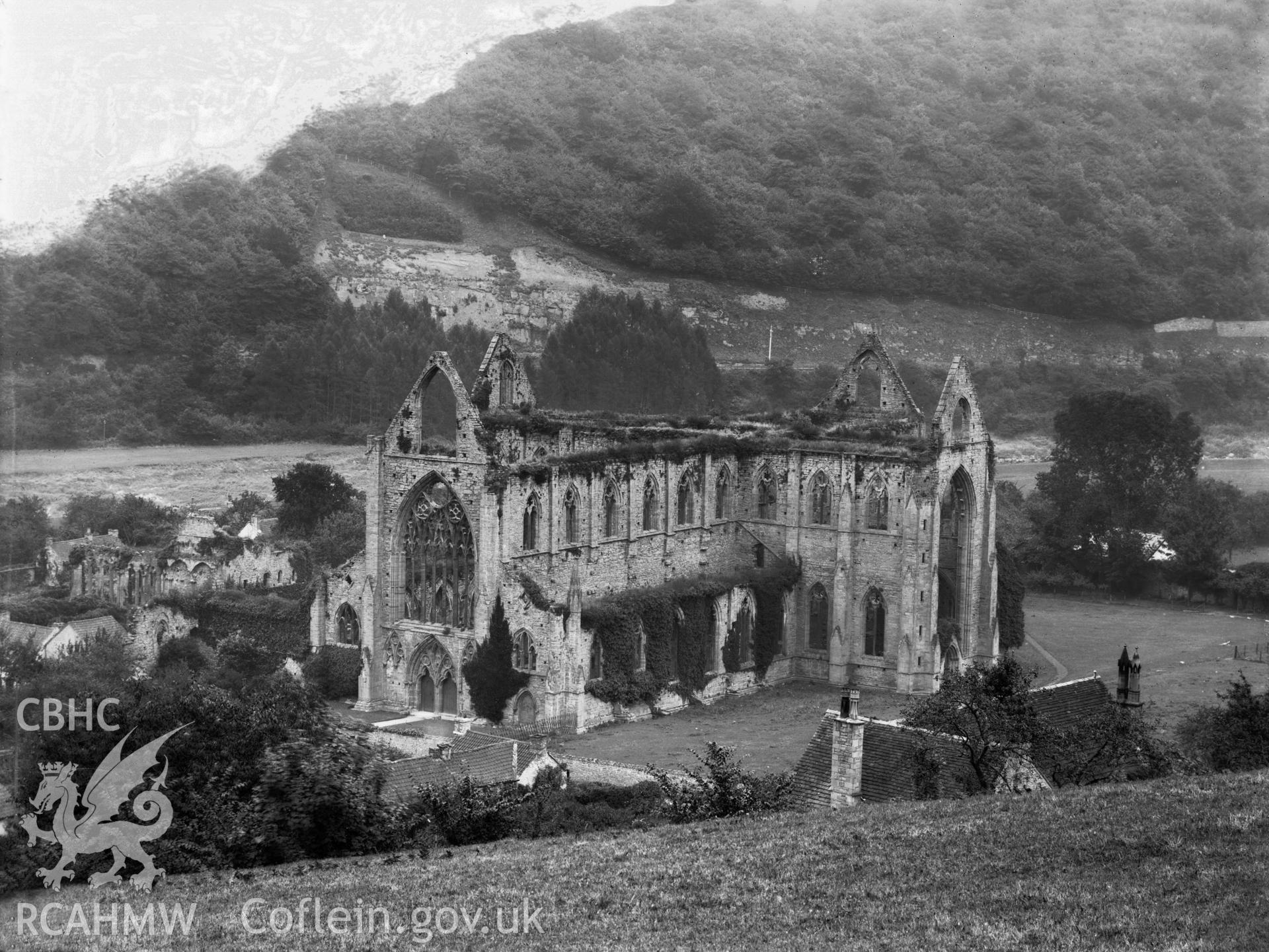 General view of Tintern Abbey, taken from an elevated postion.