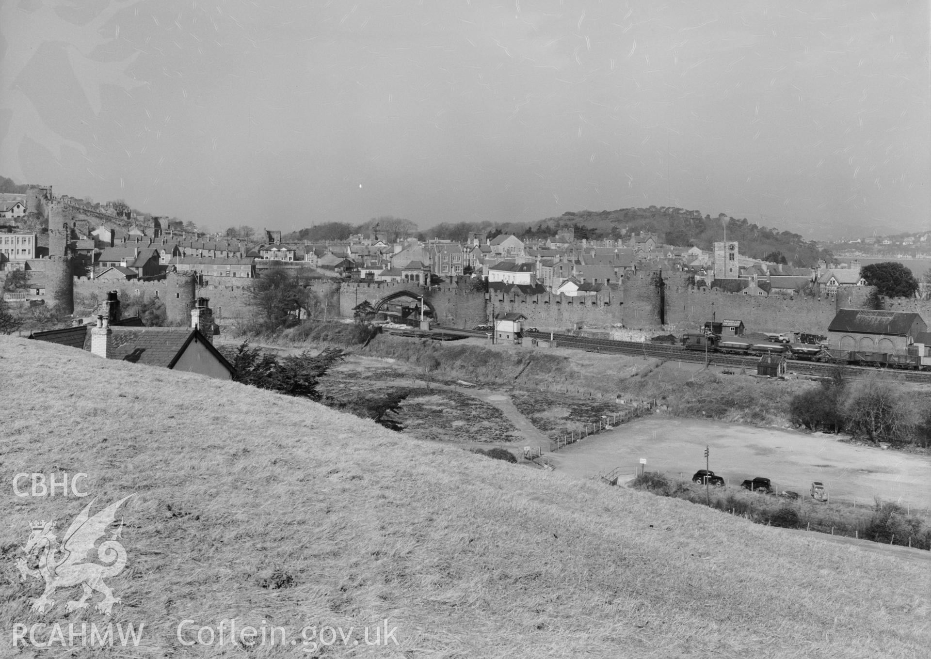 D.O.E photograph of Conwy Castle & Town Walls. Distant views.