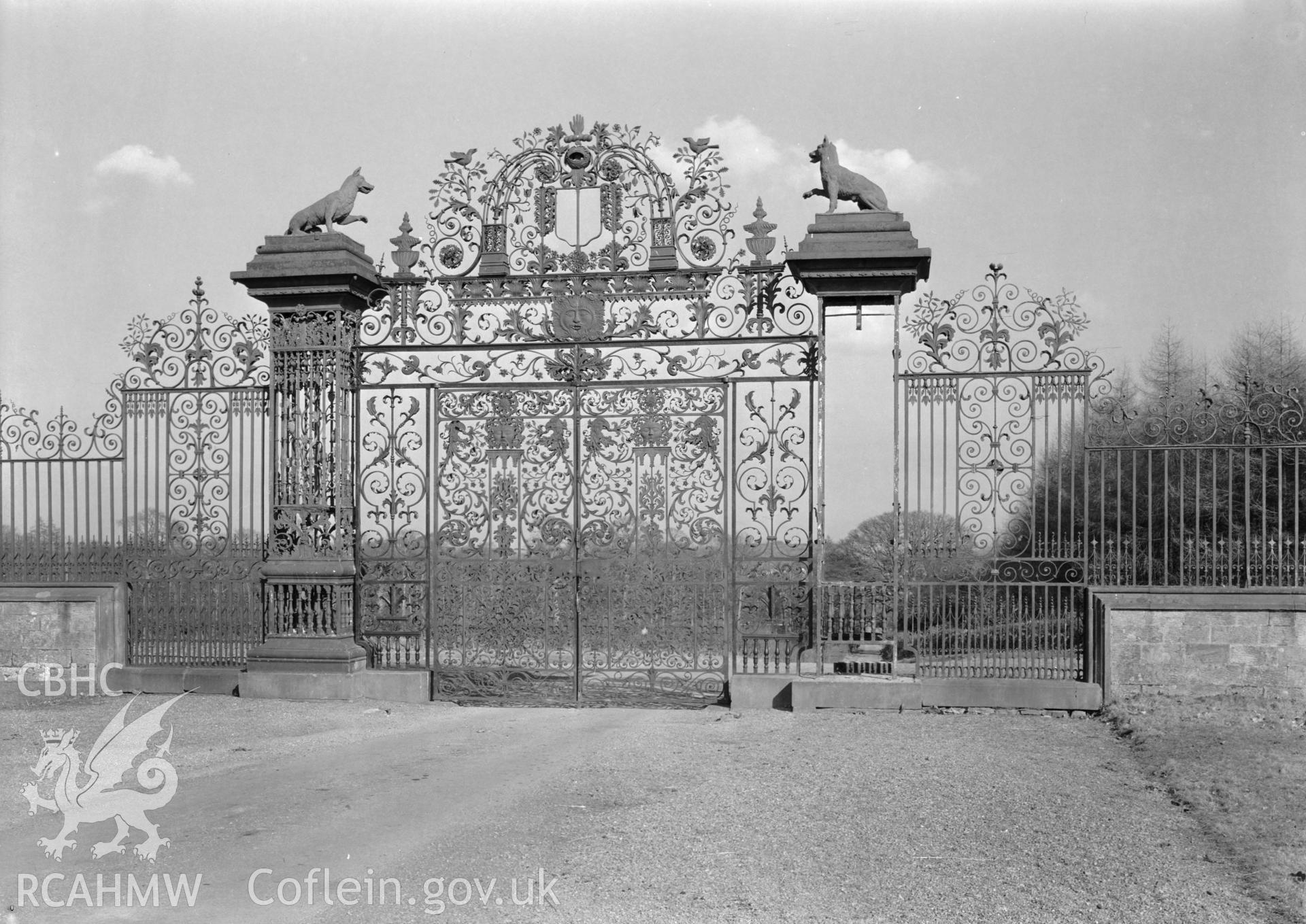 D.O.E photograph of Chirk Castle Gates.