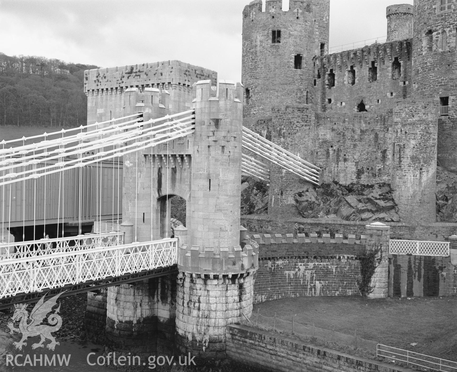 Photographic negative showing view of Conwy Castle; collated by the former Central Office of Information.