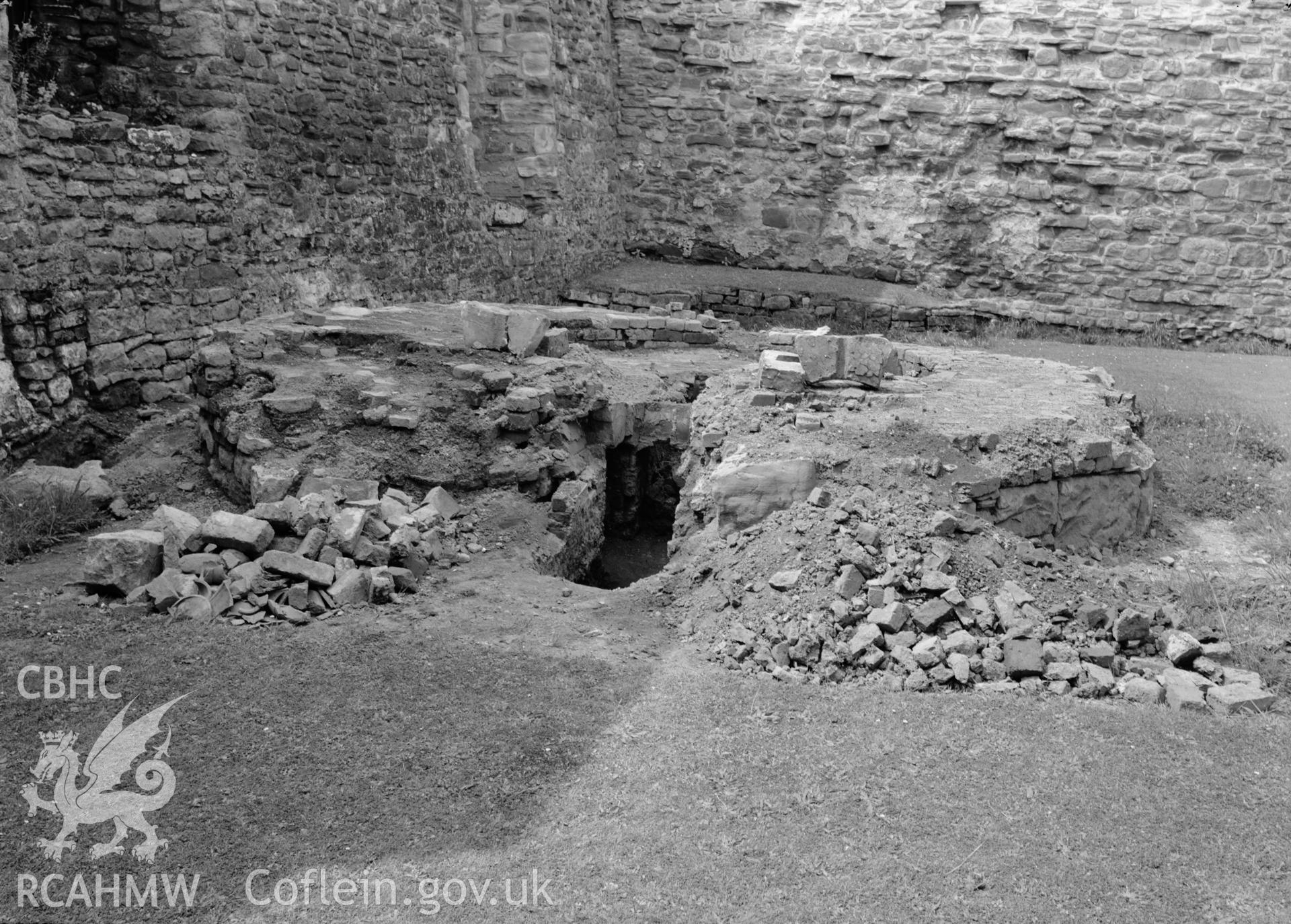 D.O.E photograph of Monmouth Castle. Kiln - oven.