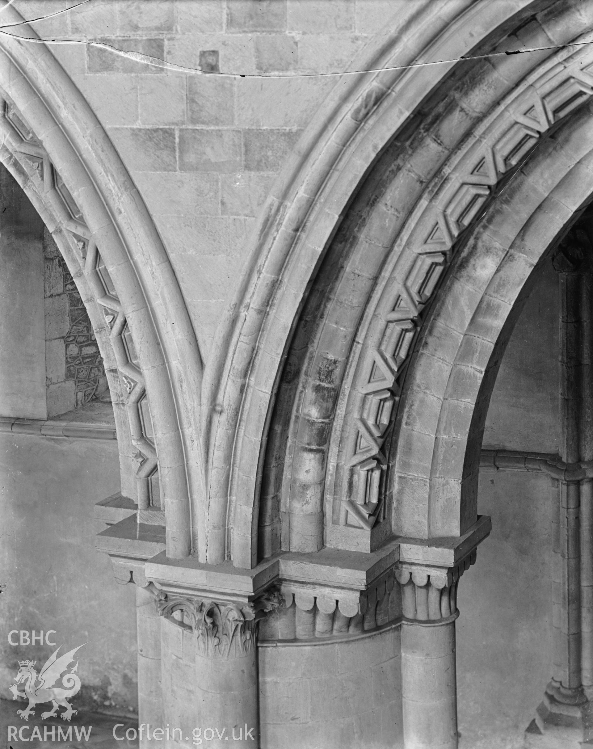 Decorated arch in St Davids Cathedral.