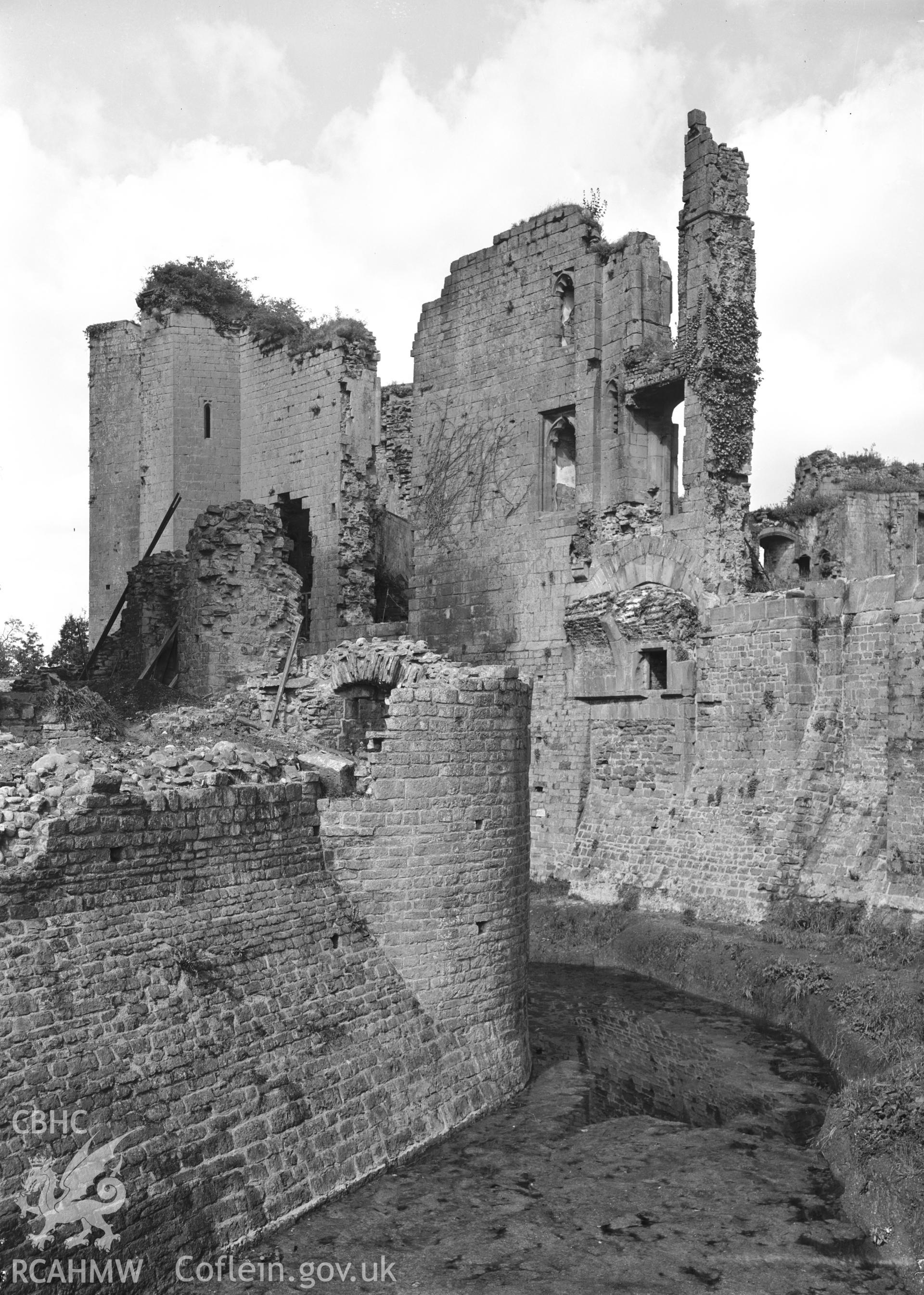 D.O.E photograph of Raglan Castle. .