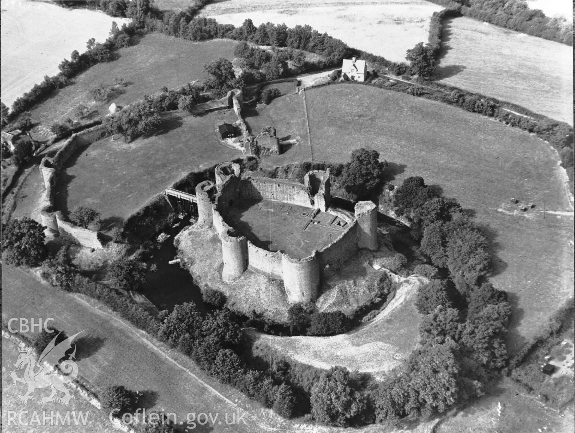 D.O.E photograph of White Castle, Gwent.  Aerial view ? R.A.F.