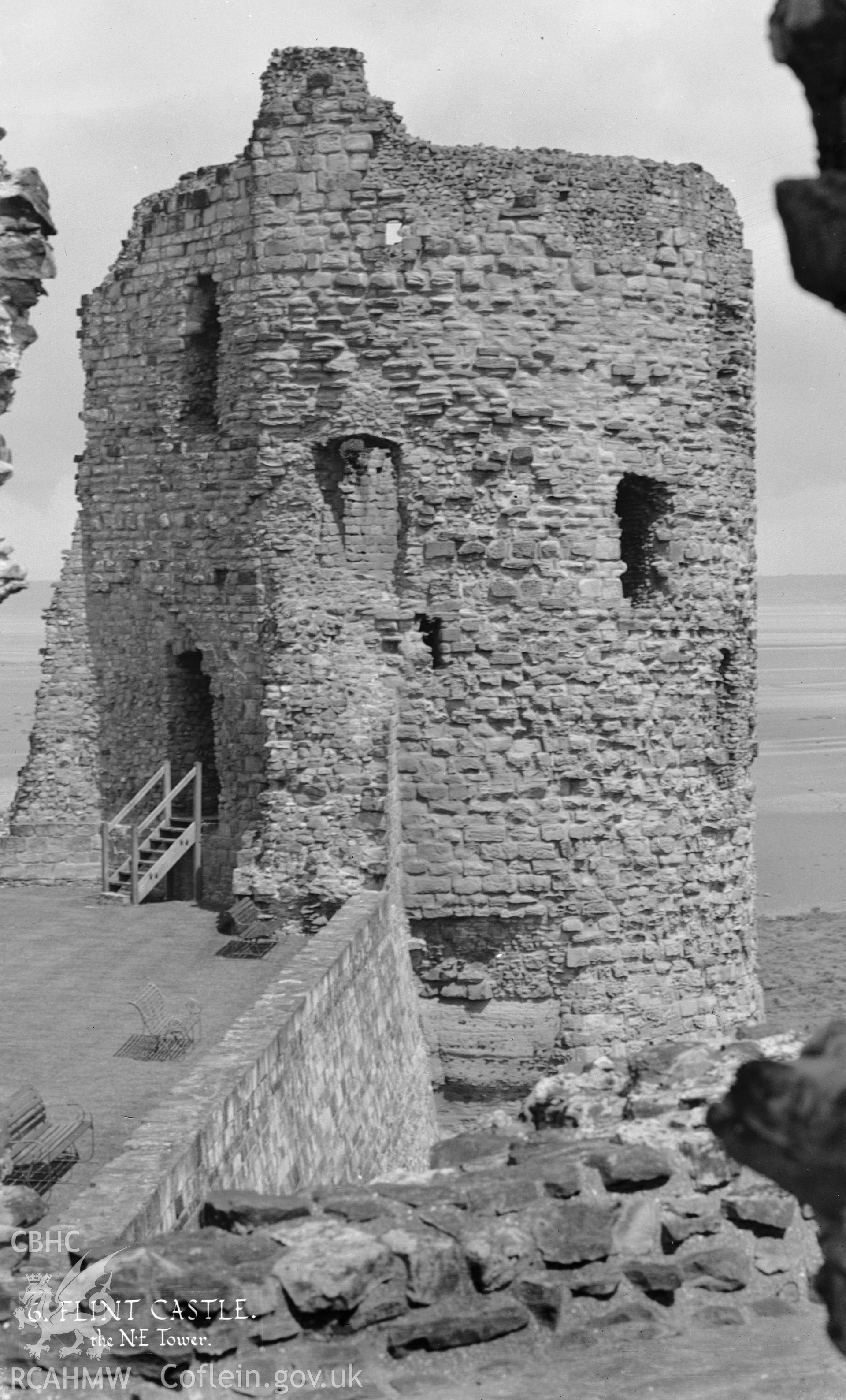 D.O.E photograph of Flint Castle.