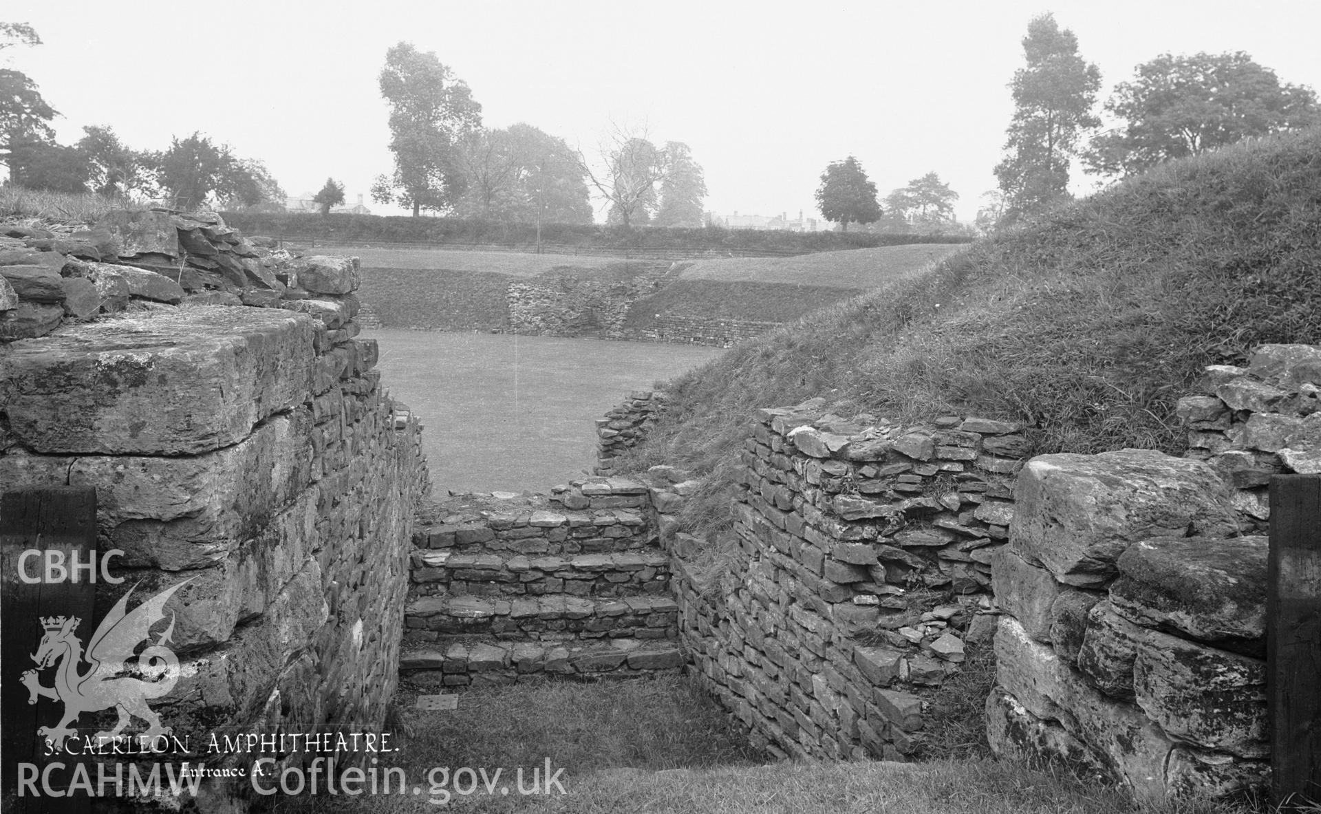 D.O.E photograph of Caerleon Amphitheatre.