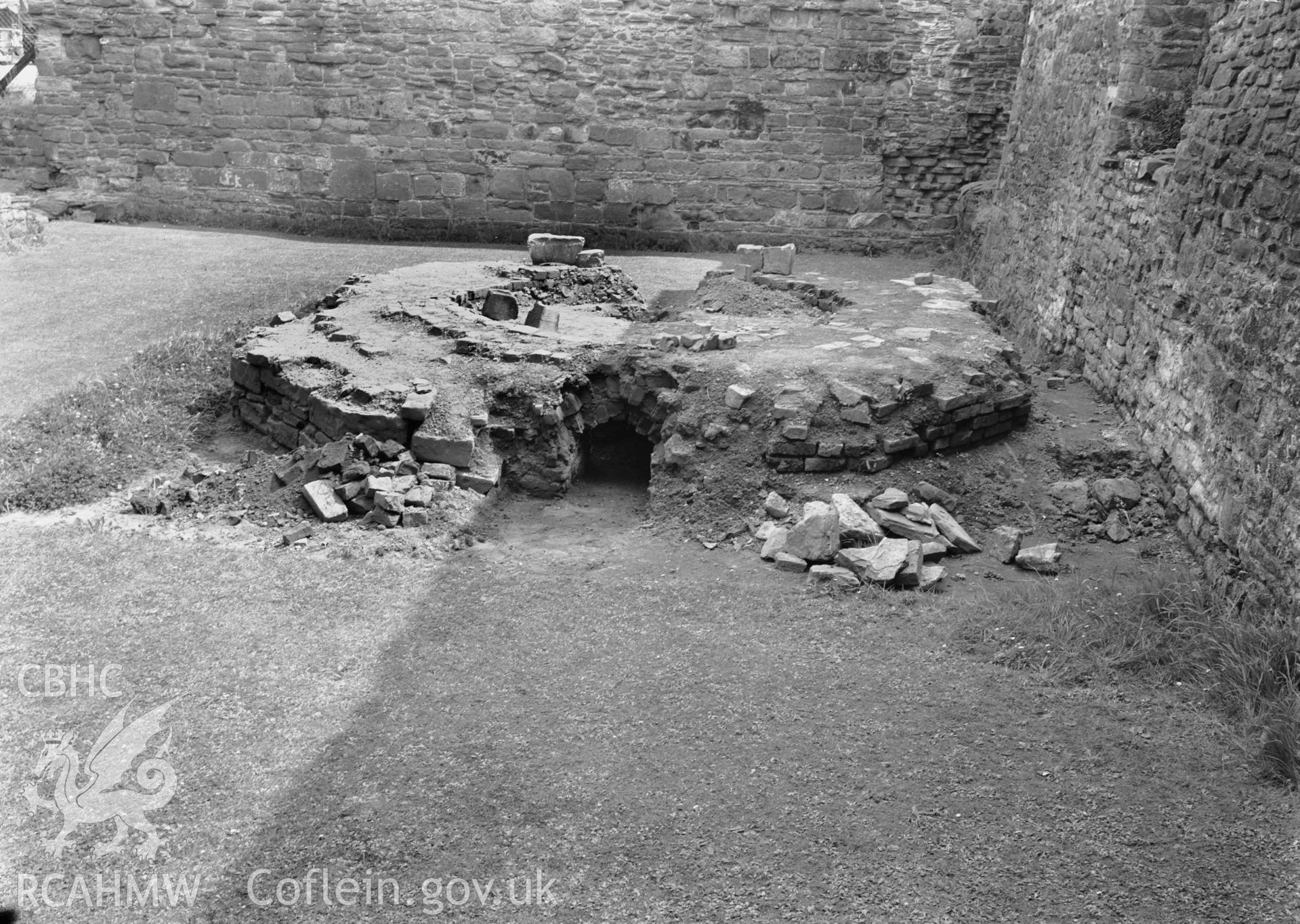 D.O.E photograph of Monmouth Castle. Kiln - oven.