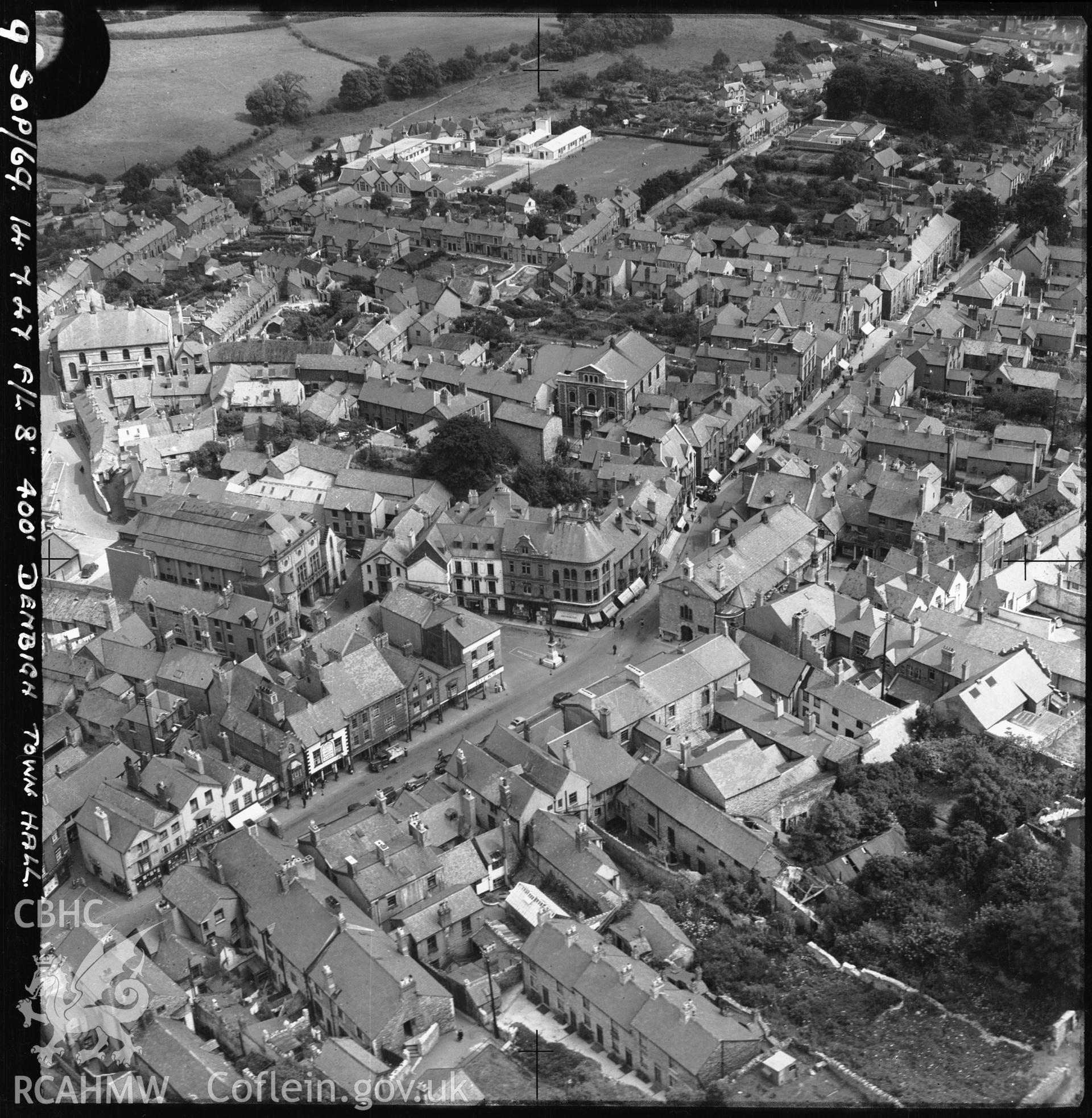 D.O.E photograph of Denbigh Town.  Aerial views ? R.A.F.