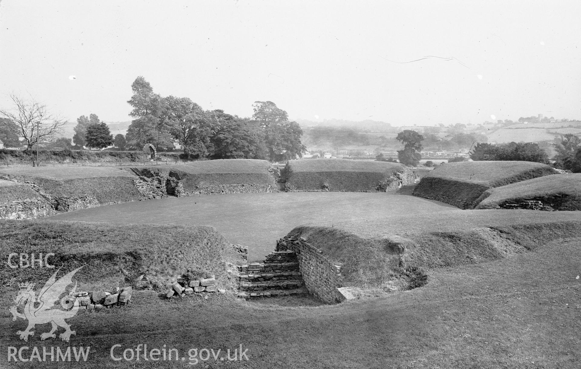 D.O.E photograph of Caerleon Amphitheatre.