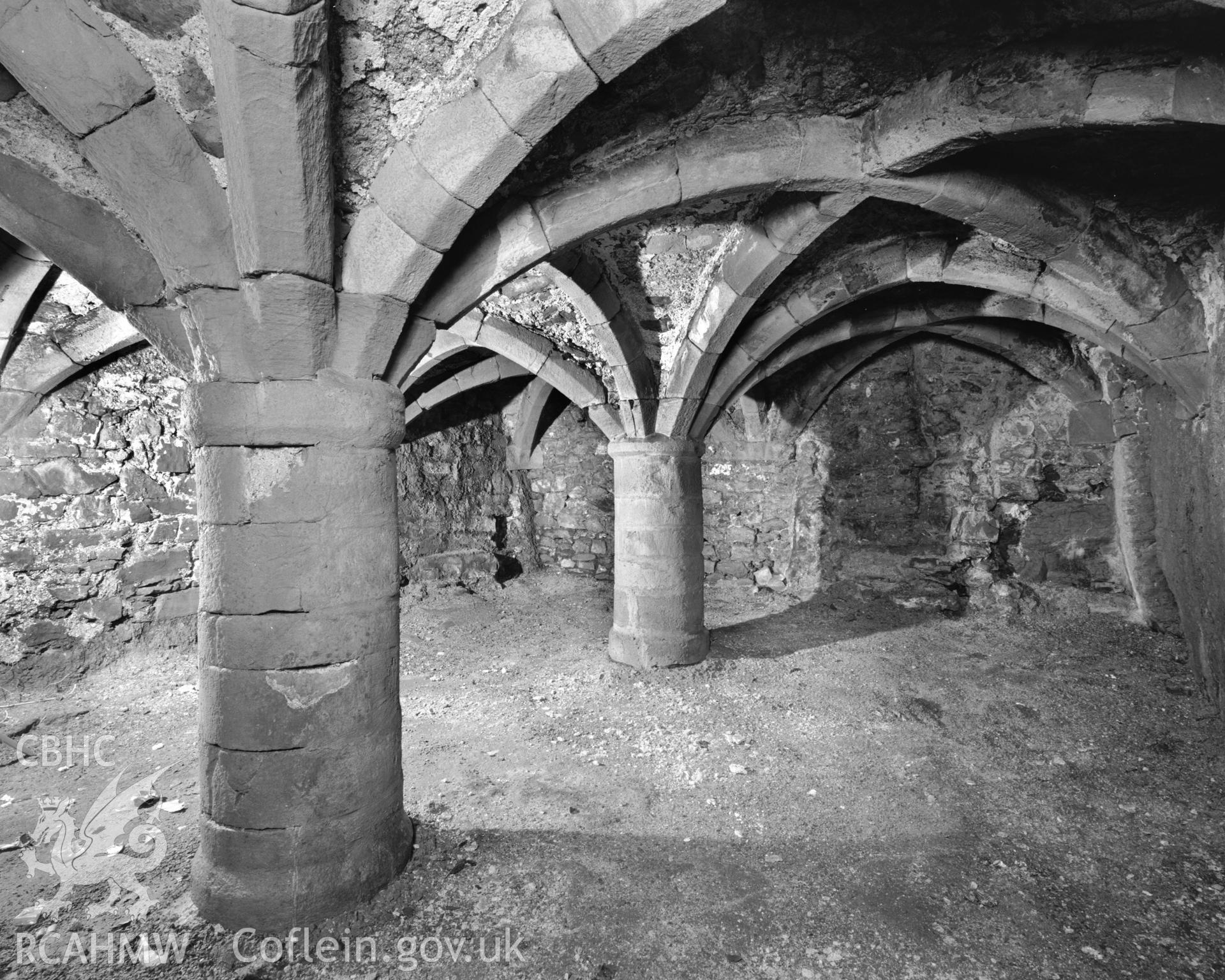 The Crypt, Haverfordwest; Photo survey comprising 2 B&W prints taken by Iain Wright, dated 27 Sept 1994