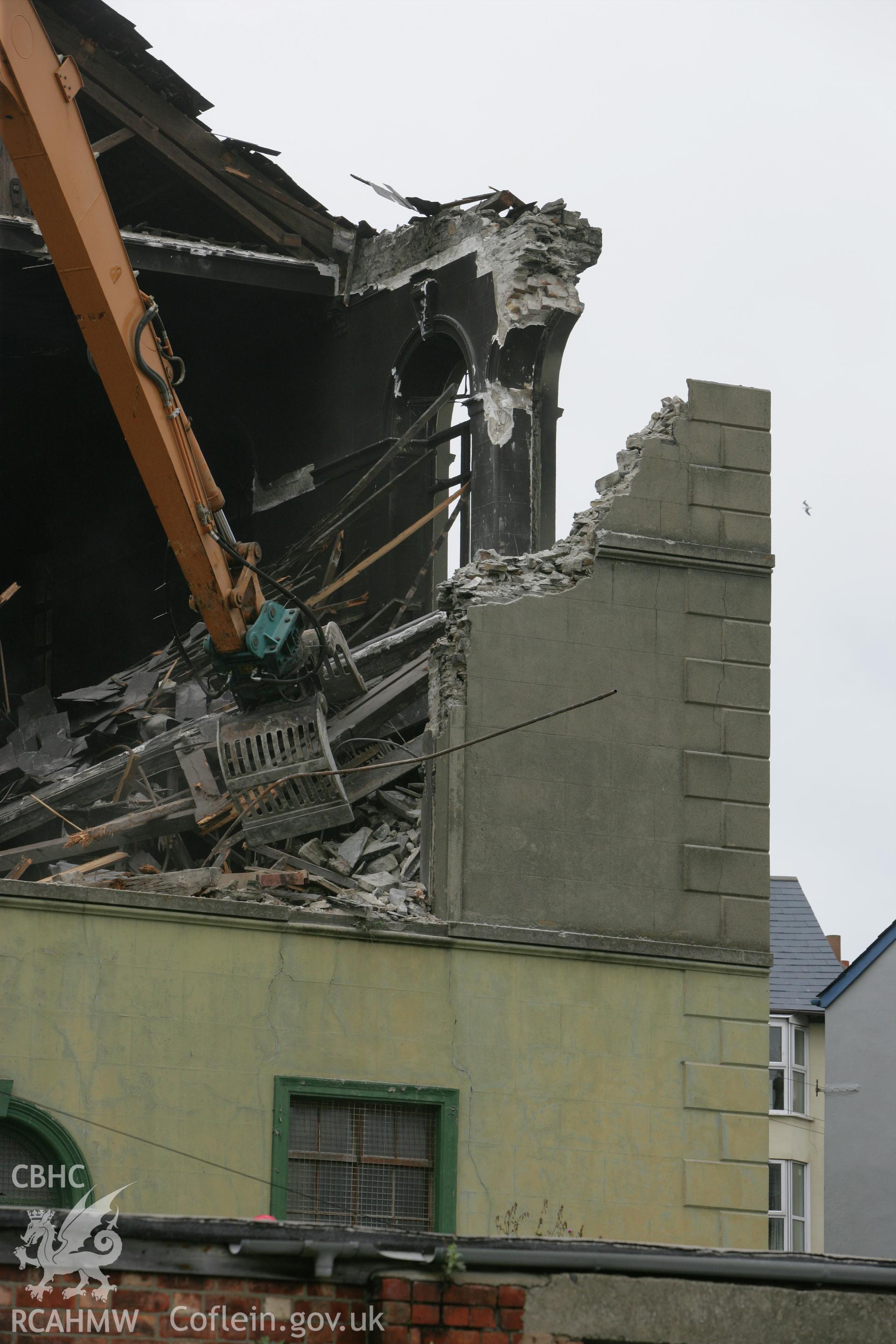 Southern facade showing stages in demolition