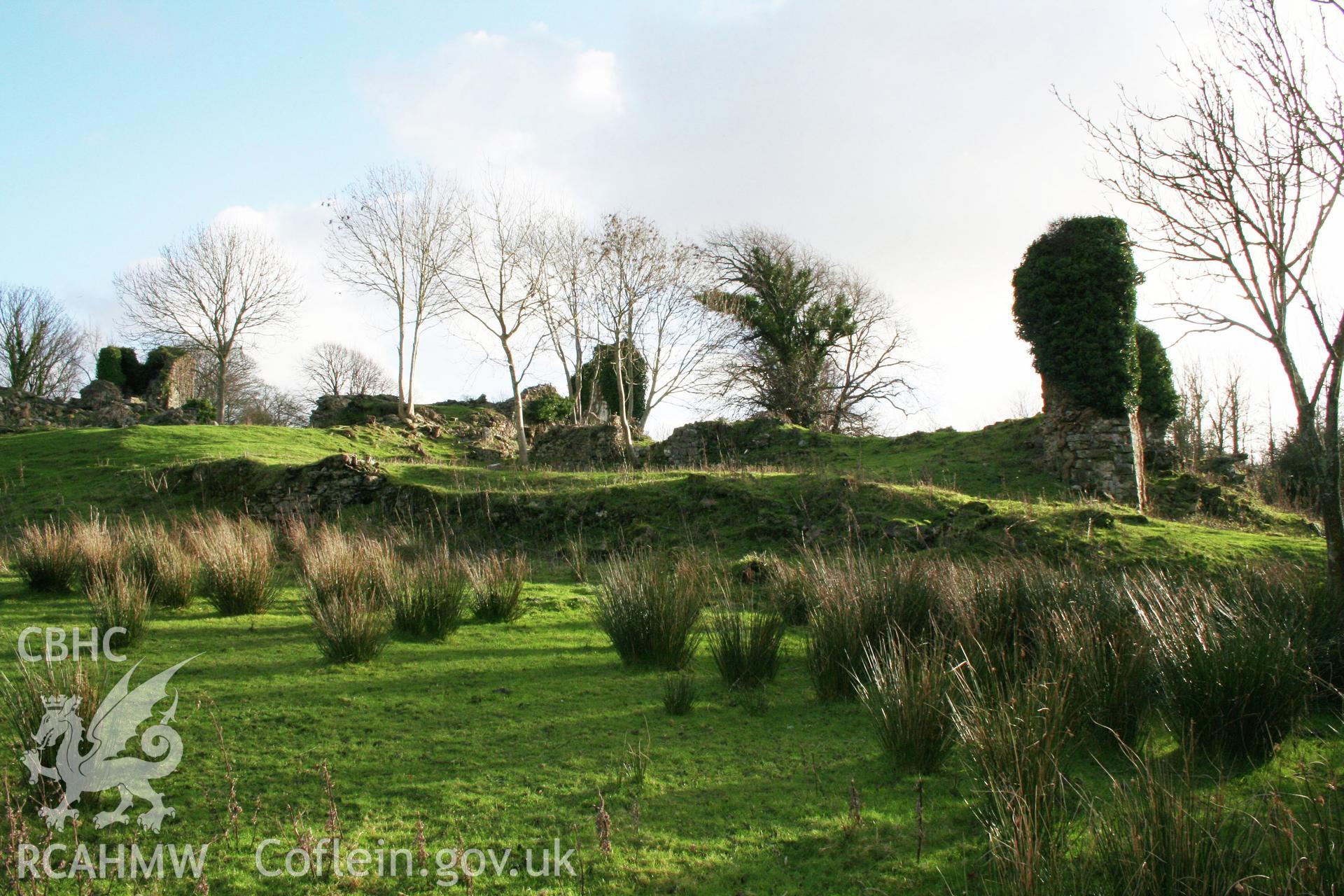 The remains of Haroldston House from the north, looking towards the three halls of the residence.
