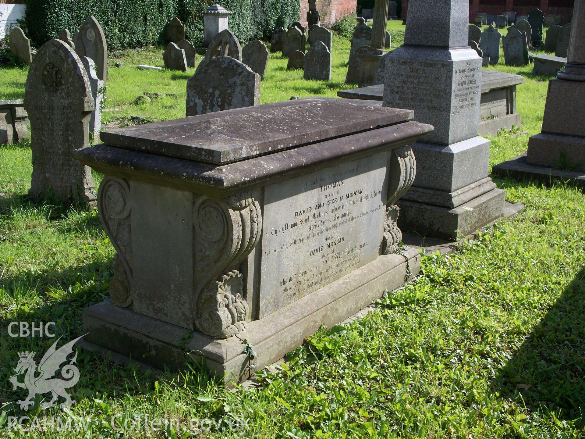 Table tomb of Thomas Morgan 1870 12 yrs 8 months of Ty'nyffynon St Mellons.