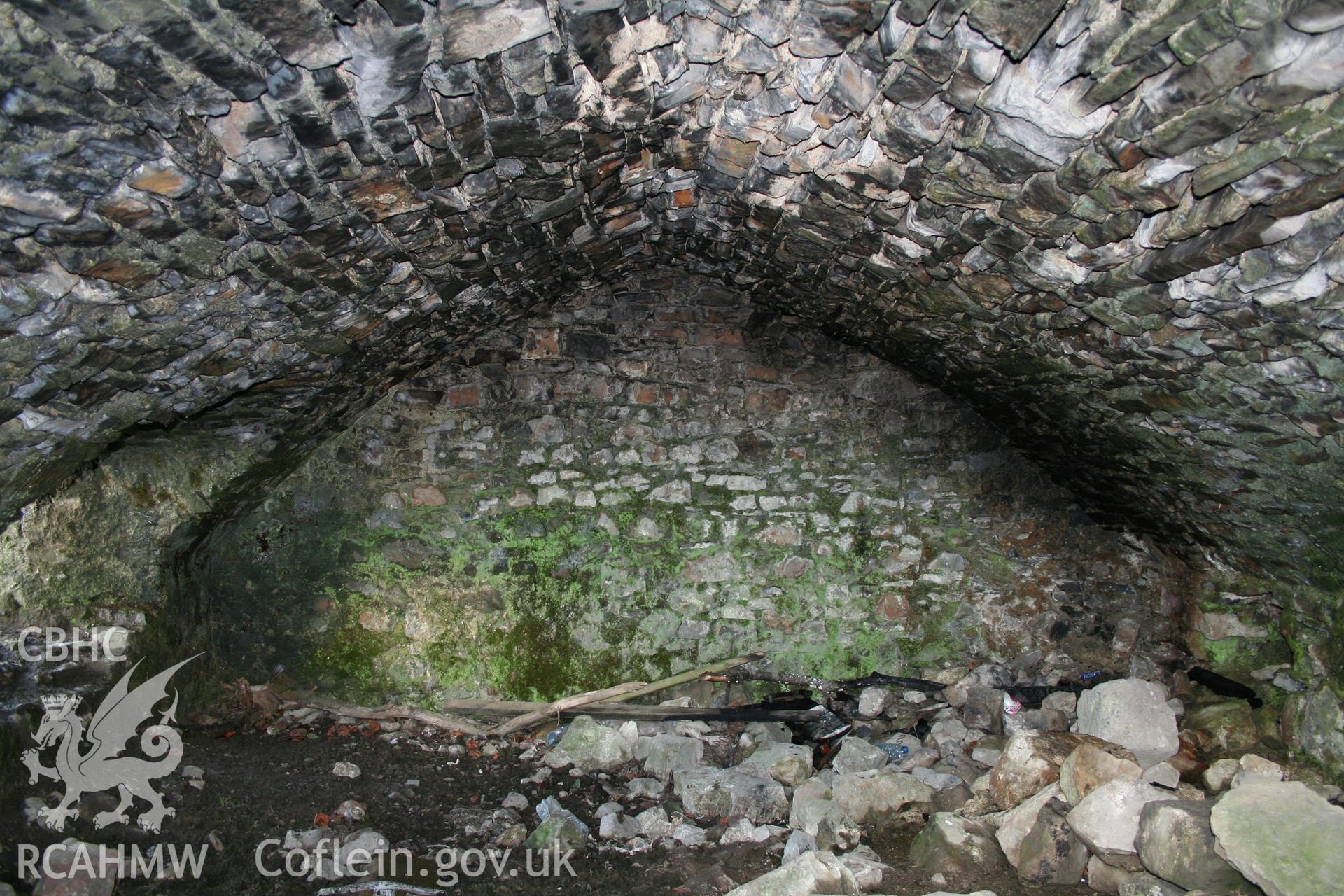 Haroldston House. The vaulted undercroft of the medieval hall from the north.