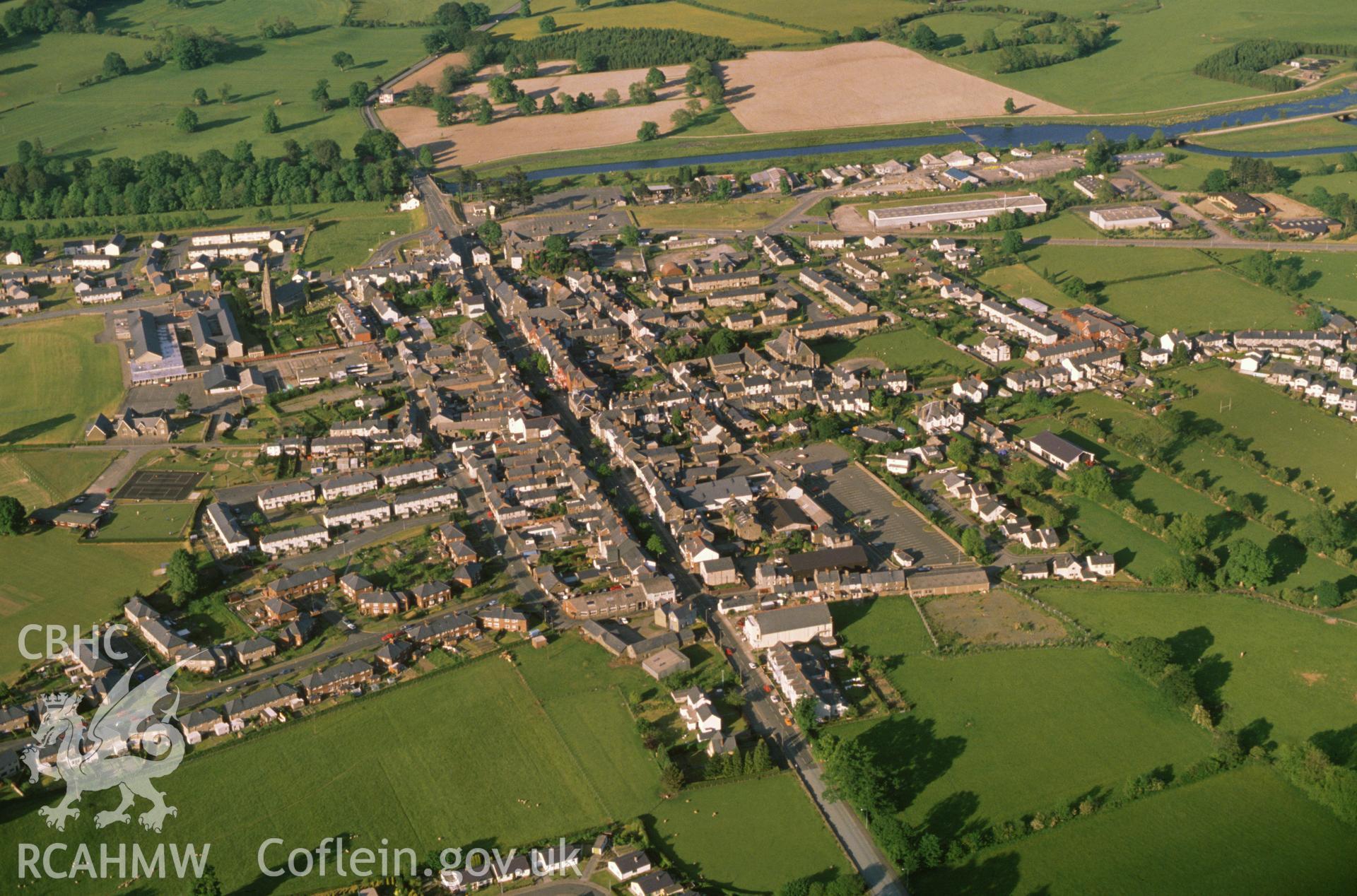 Slide of RCAHMW colour oblique aerial photograph of Bala Borough, taken by C.R. Musson, 7/6/1989.