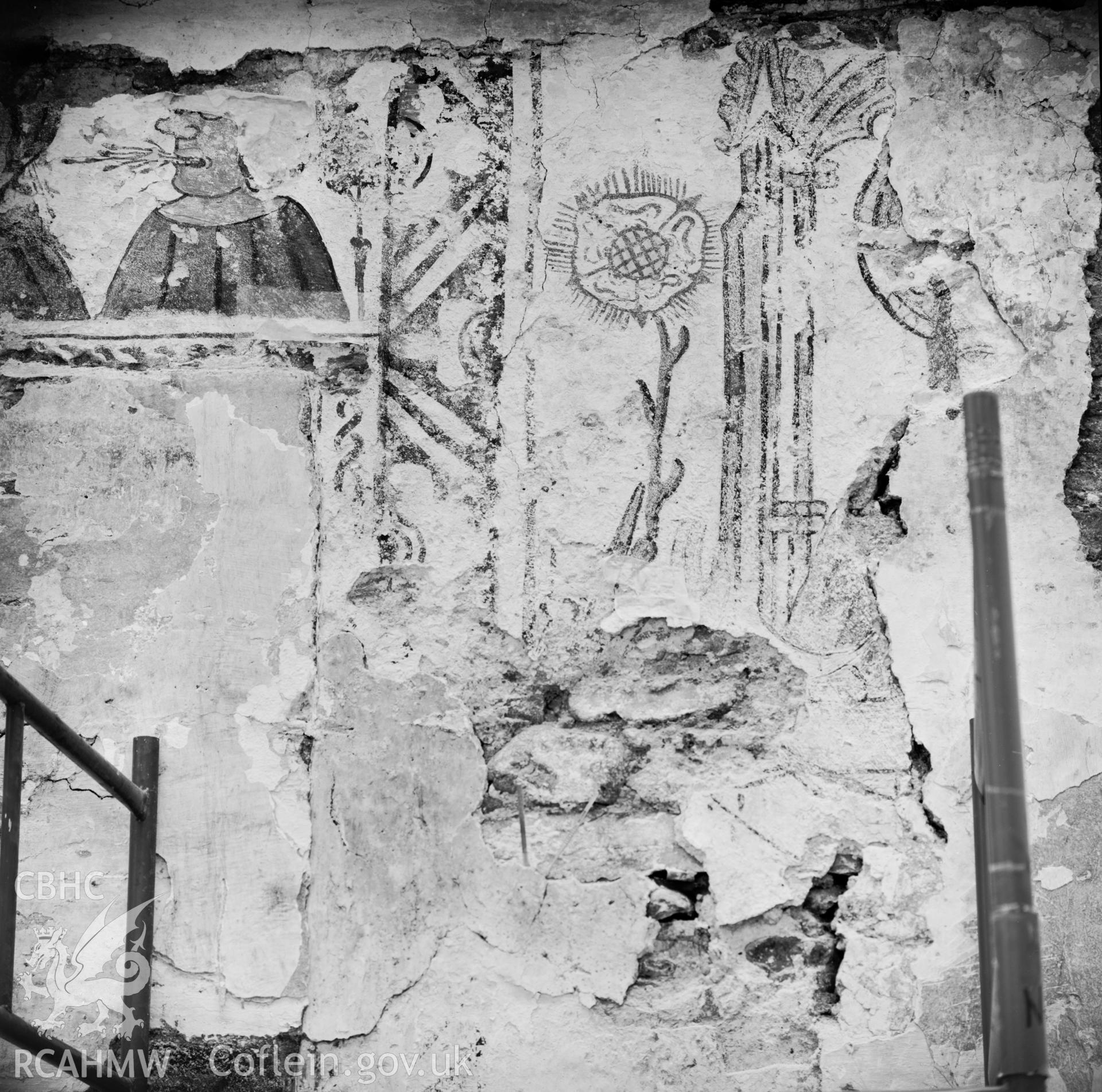 View showing detail of paintings during dismantling work