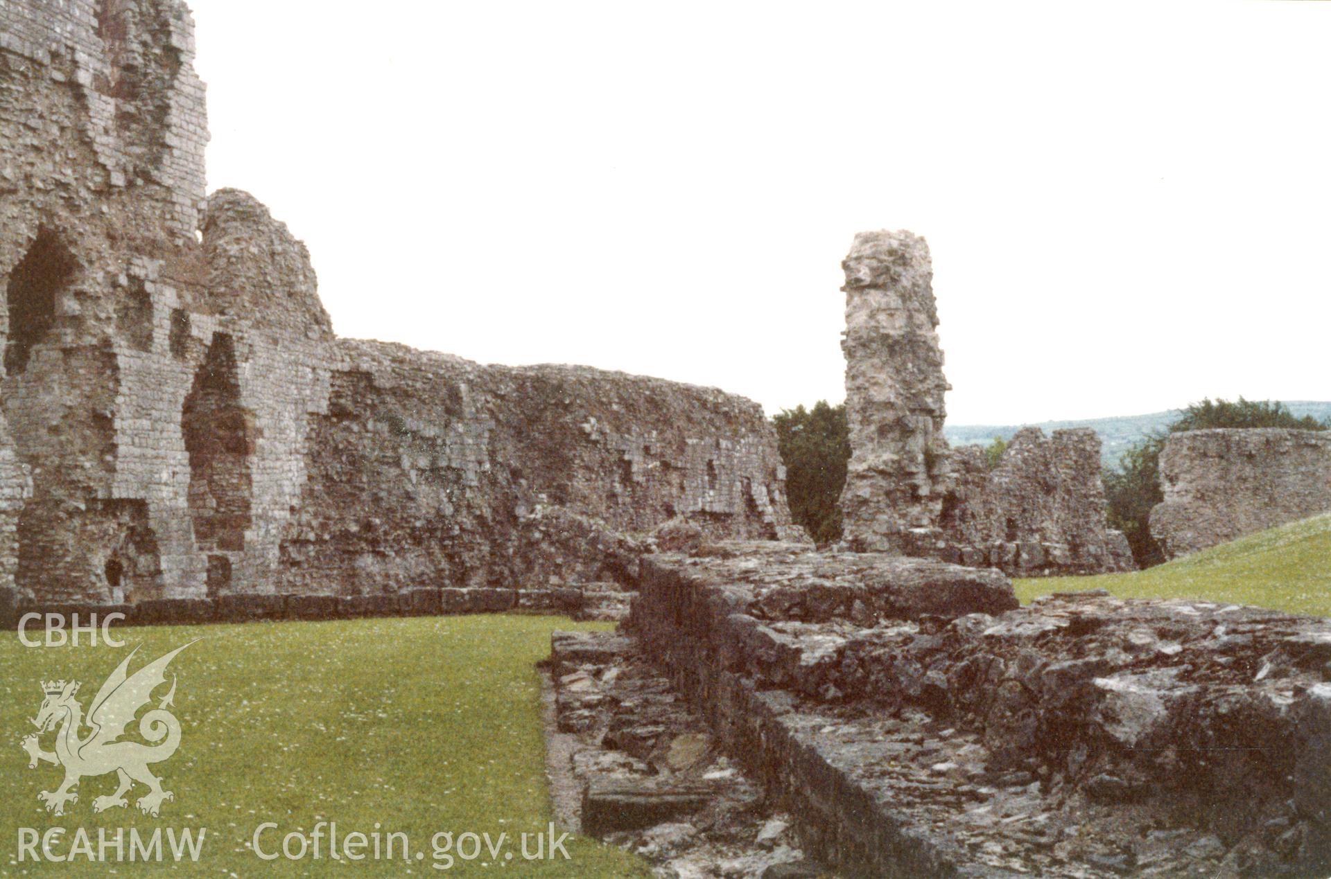 1 of a set of 8 colour prints showing views of Denbigh castle, collated by the former Central Office of Information.