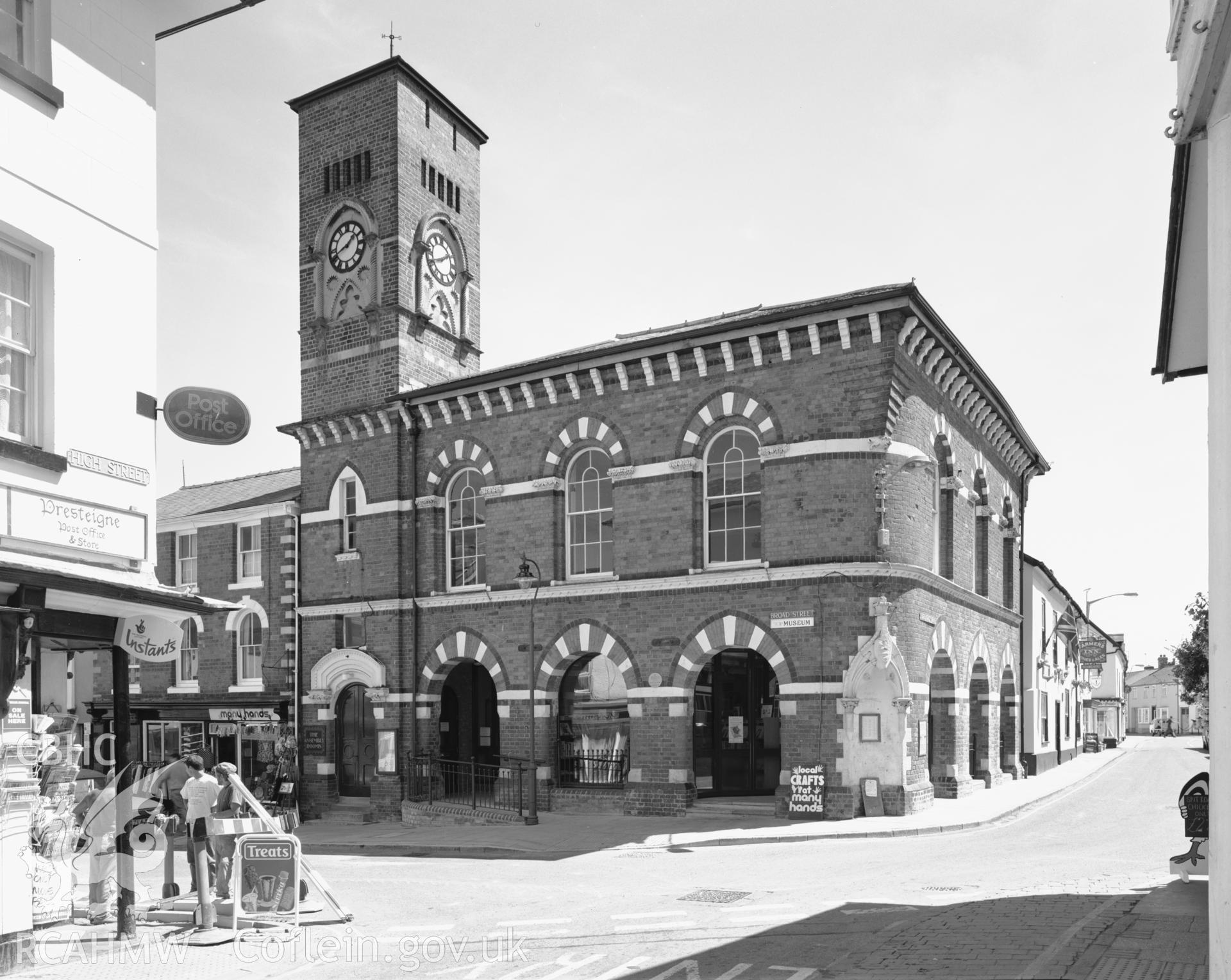 Photographic survey of Presteigne Market Hall, consisting of ten black and white prints produced by RCAHMW, 1996