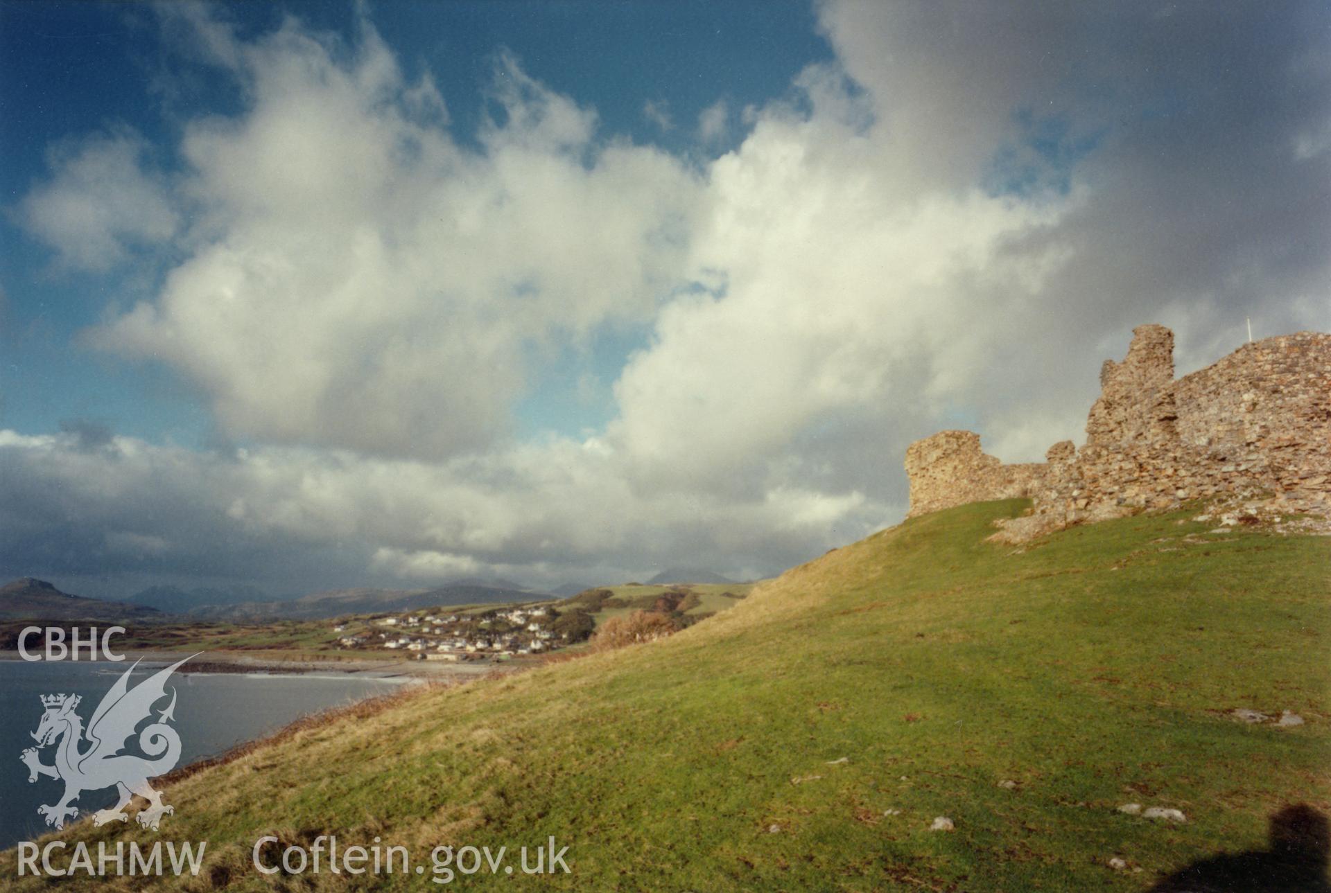 Coastal view of Criccieth Castle, from the Central Office of Information.