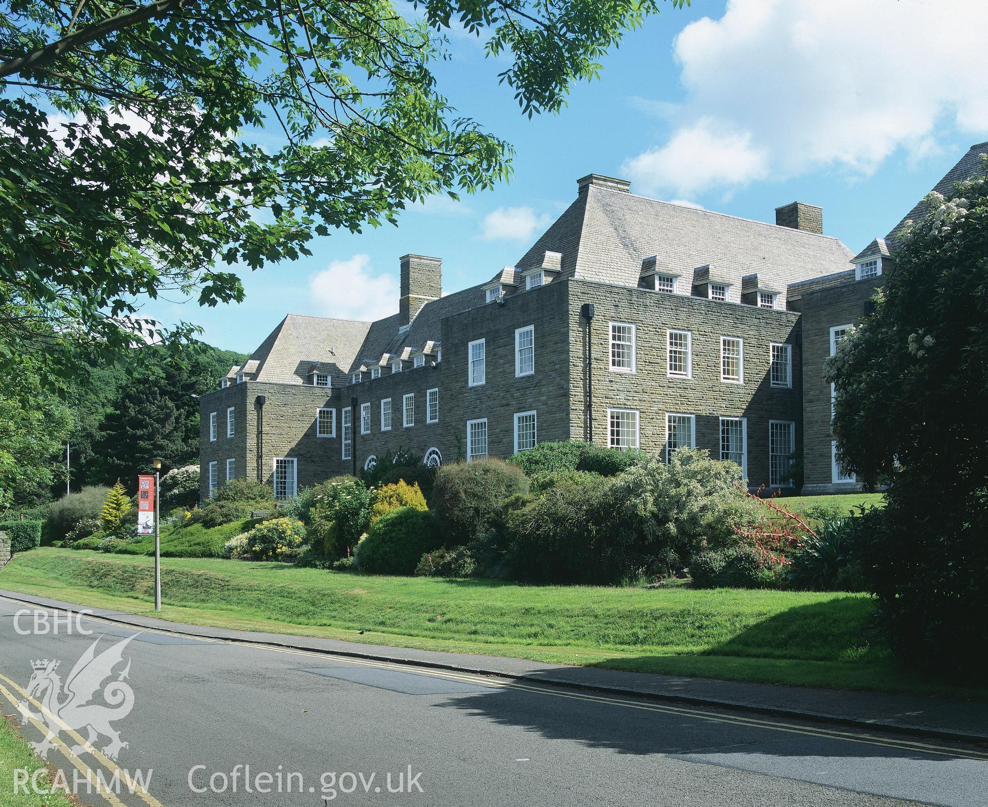 RCAHMW colour transparency showing view of Pantycelyn Hall, University College of Wales, Aberystwyth