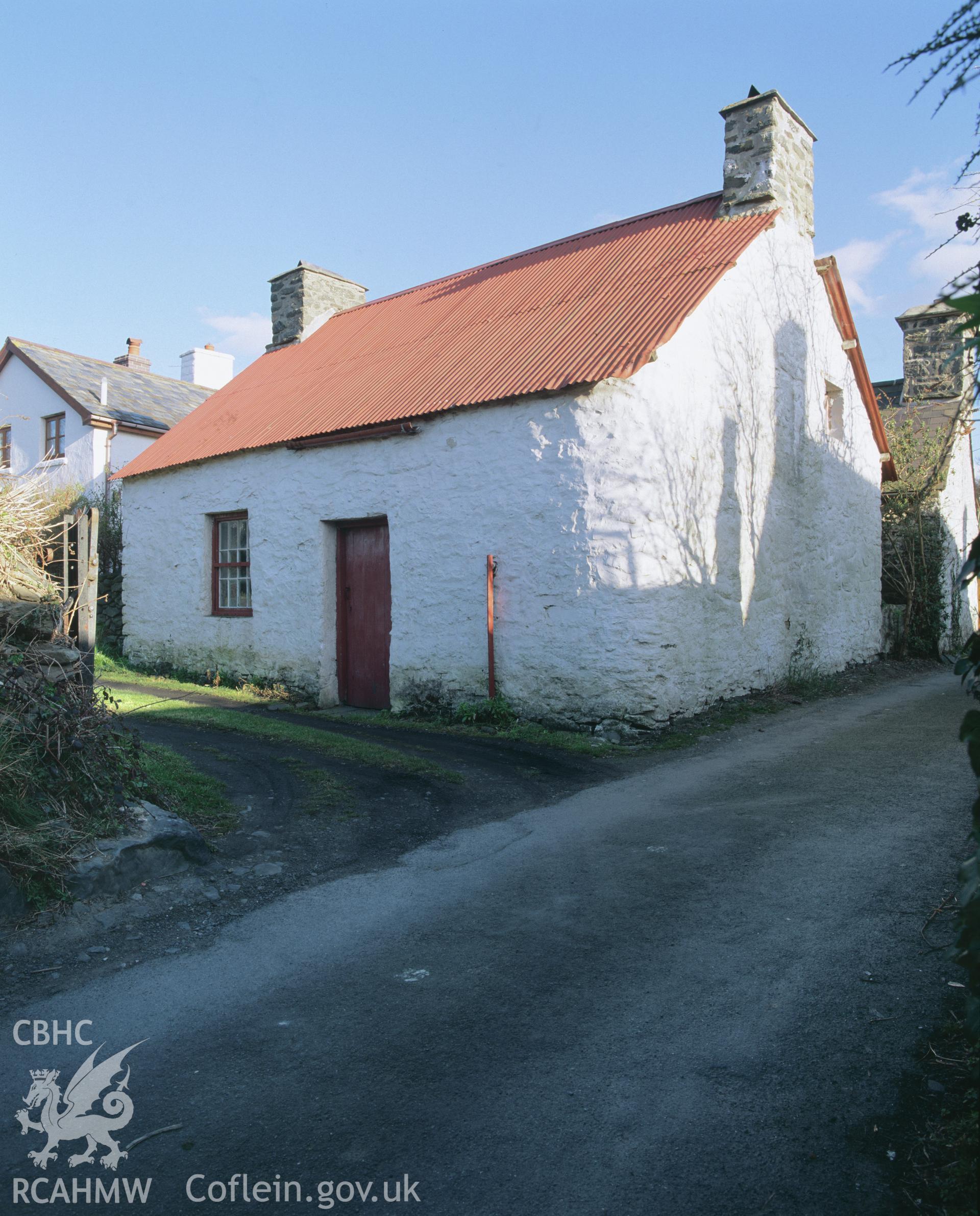 RCAHMW colour transparency showing exterior view of Welsh Cottage, Llanon