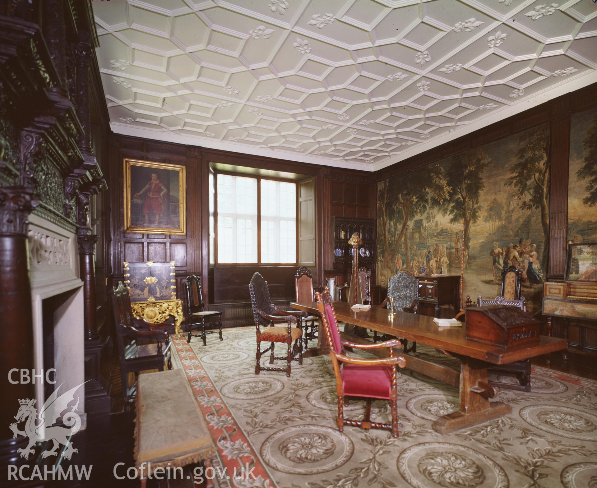 RCAHMW colour transparency showing  view of the drawing room at St Fagans Castle.