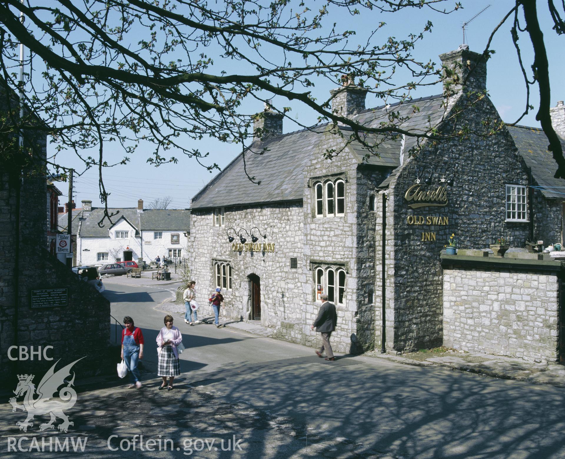 RCAHMW colour transparency showing the Old Swan Inn, Llantwit Major, taken by Iain Wright, c.1980