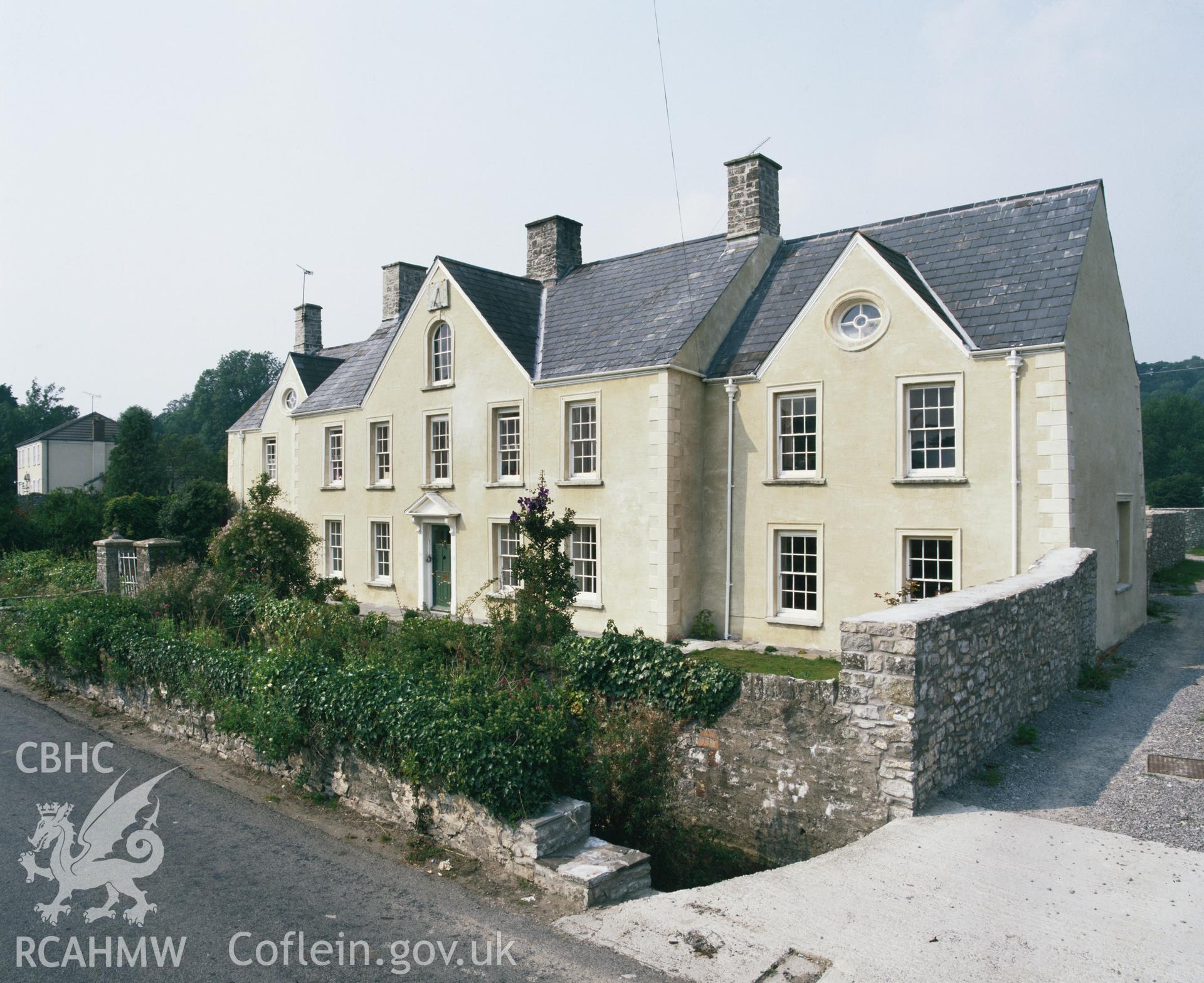 RCAHMW colour transparency of an exterior view of Great House, Llanbethian.