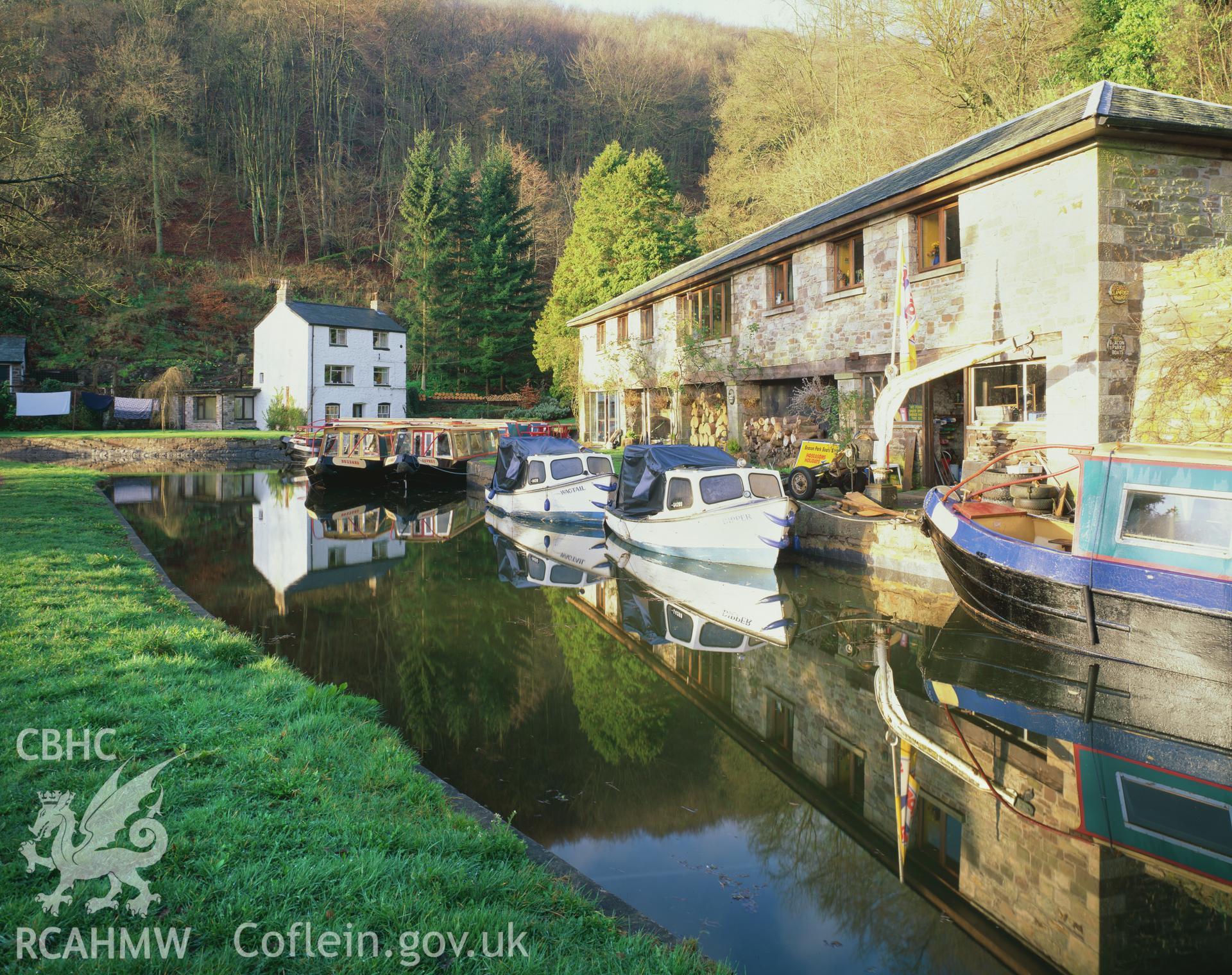 RCAHMW colour transparency showing view of Llanfoist Wharf.