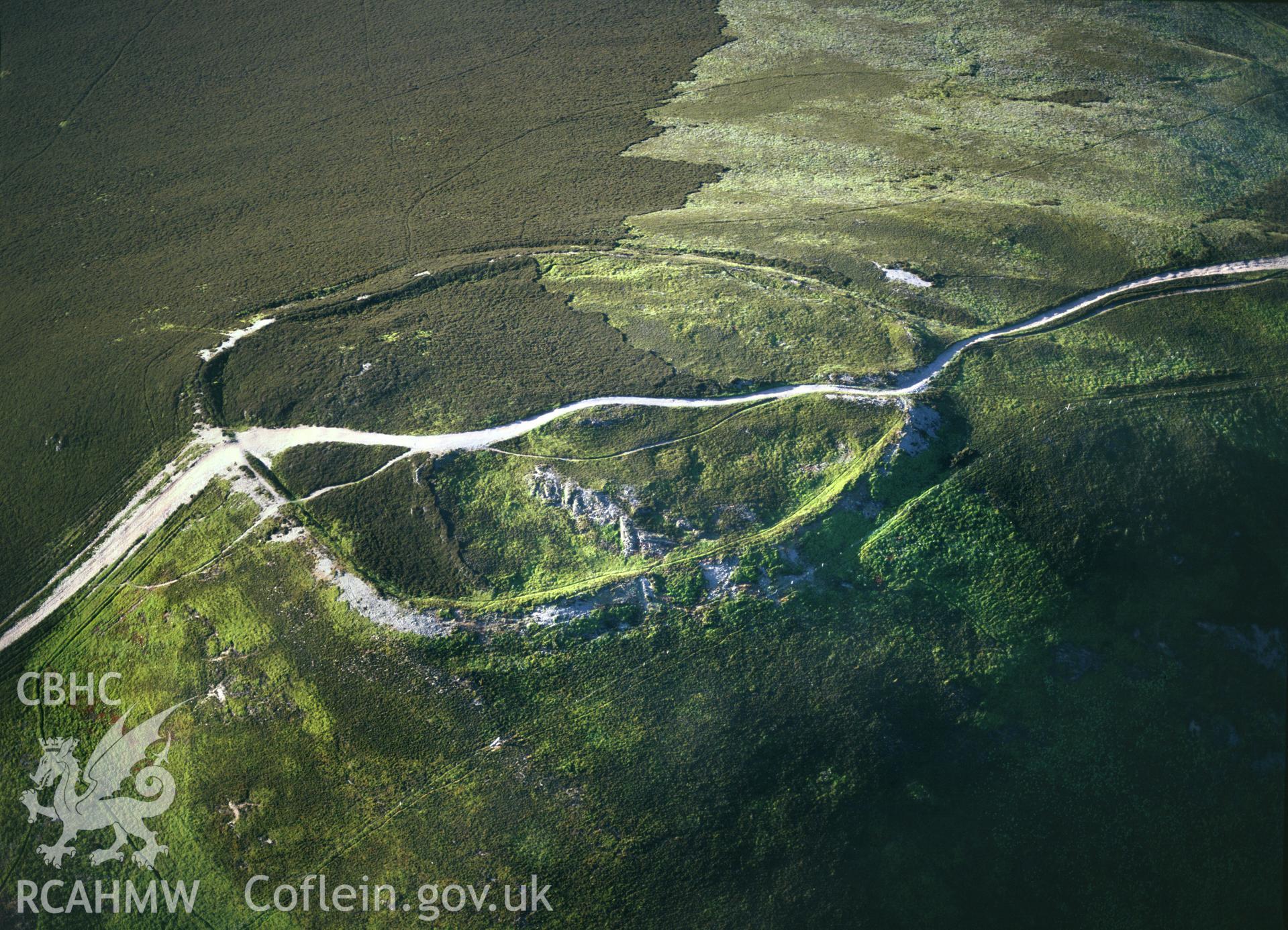 RCAHMW colour oblique aerial photograph of Moel y Gaer Hillfort. Taken by C R Musson 1993