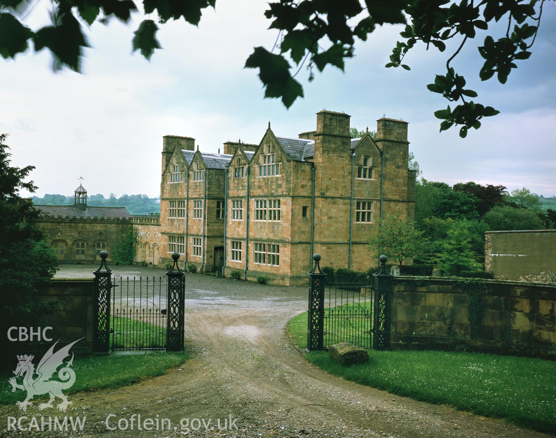 Colour transparency showing view of Nercwys Hall