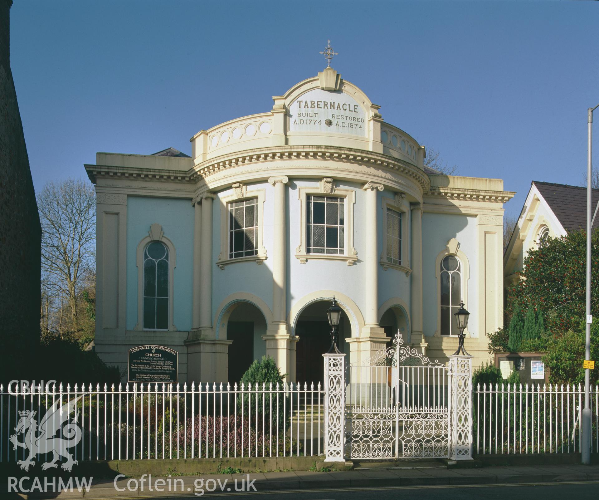 RCAHMW colour transparency showing an exterior view of Capel Tabernacle, Haverfordwest