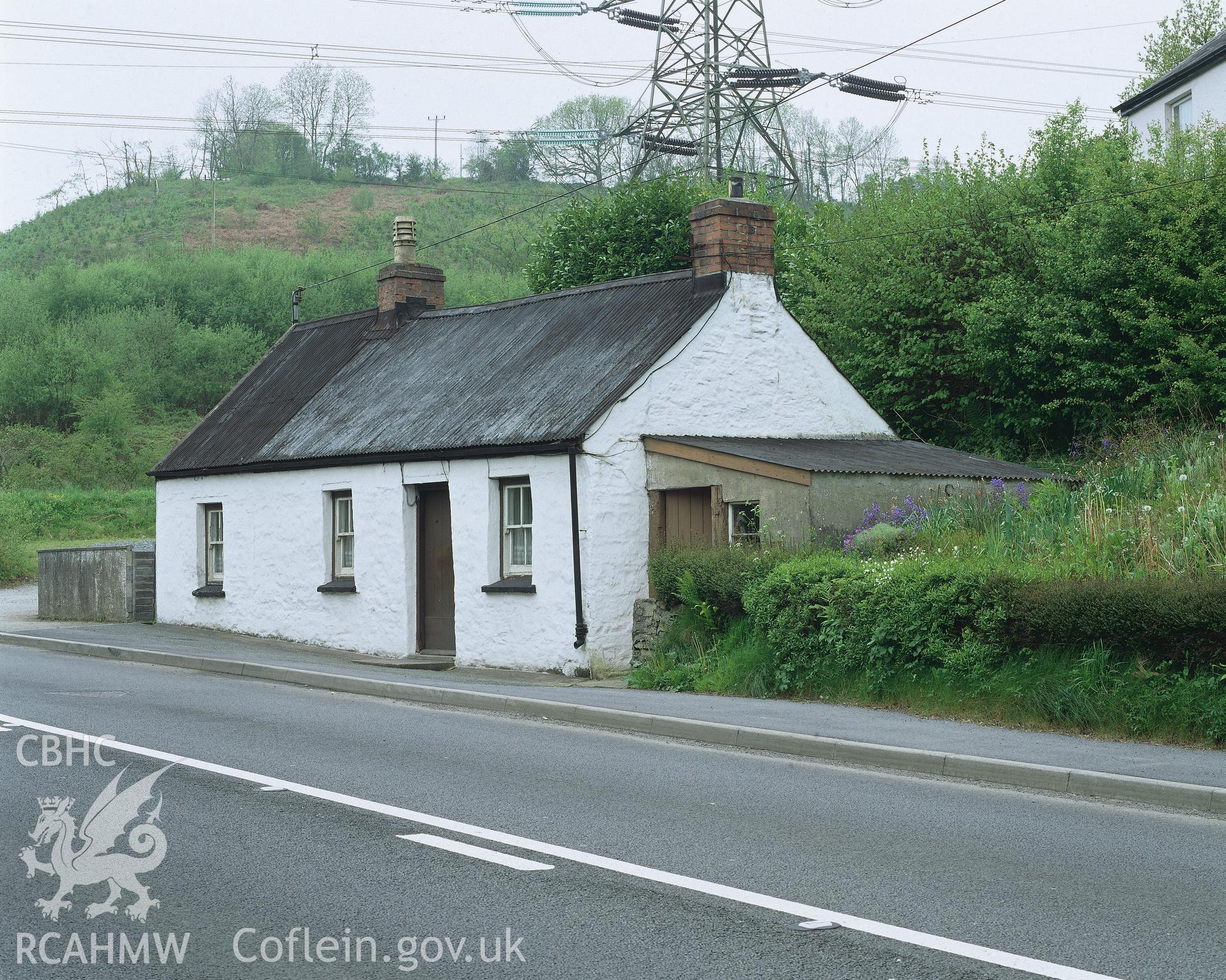 RCAHMW colour transparency showing exterior view of Talfan Cottage, Llanddowror.