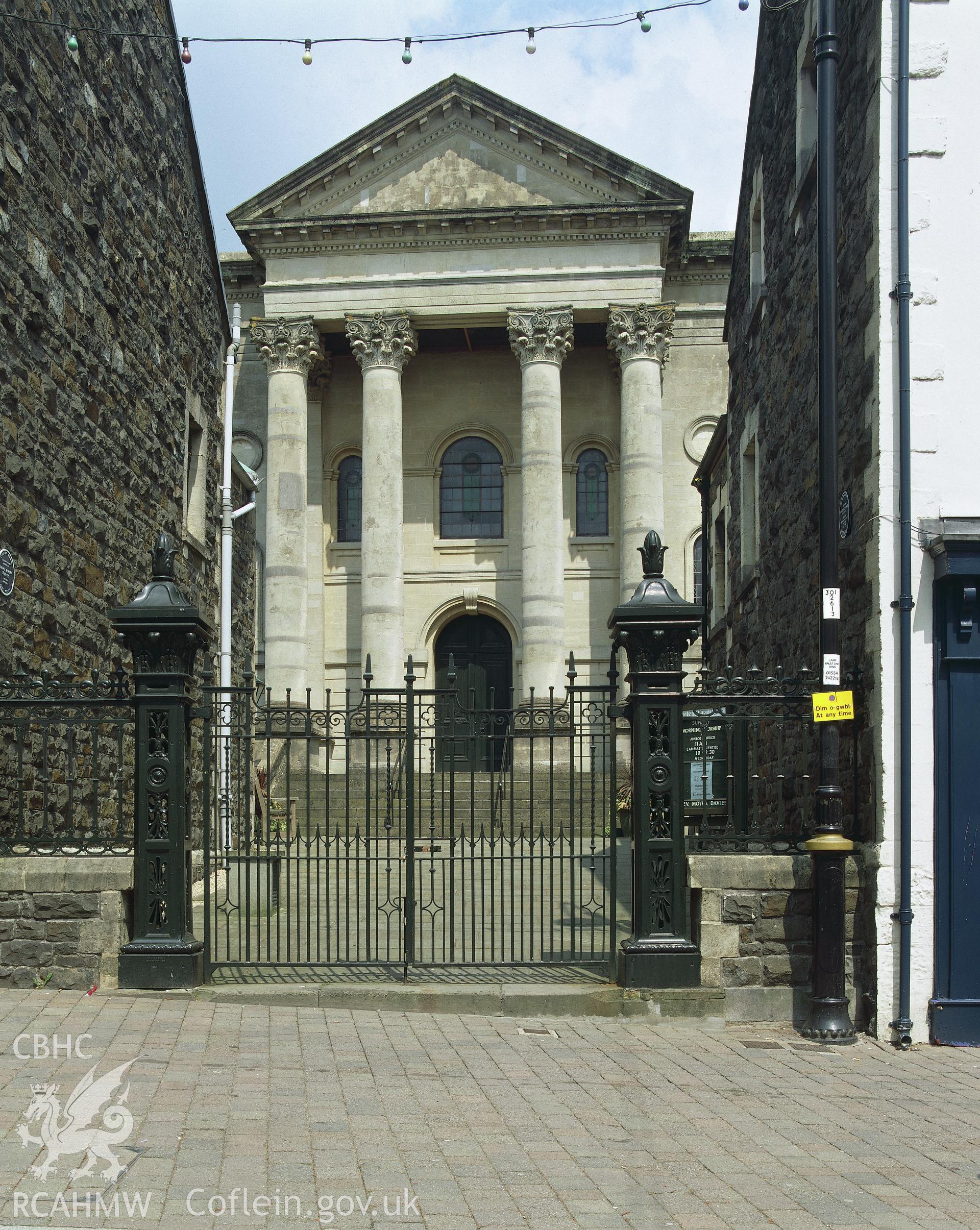 RCAHMW colour transparency showing an exterior view of English Baptist Chapel, Carmarthen