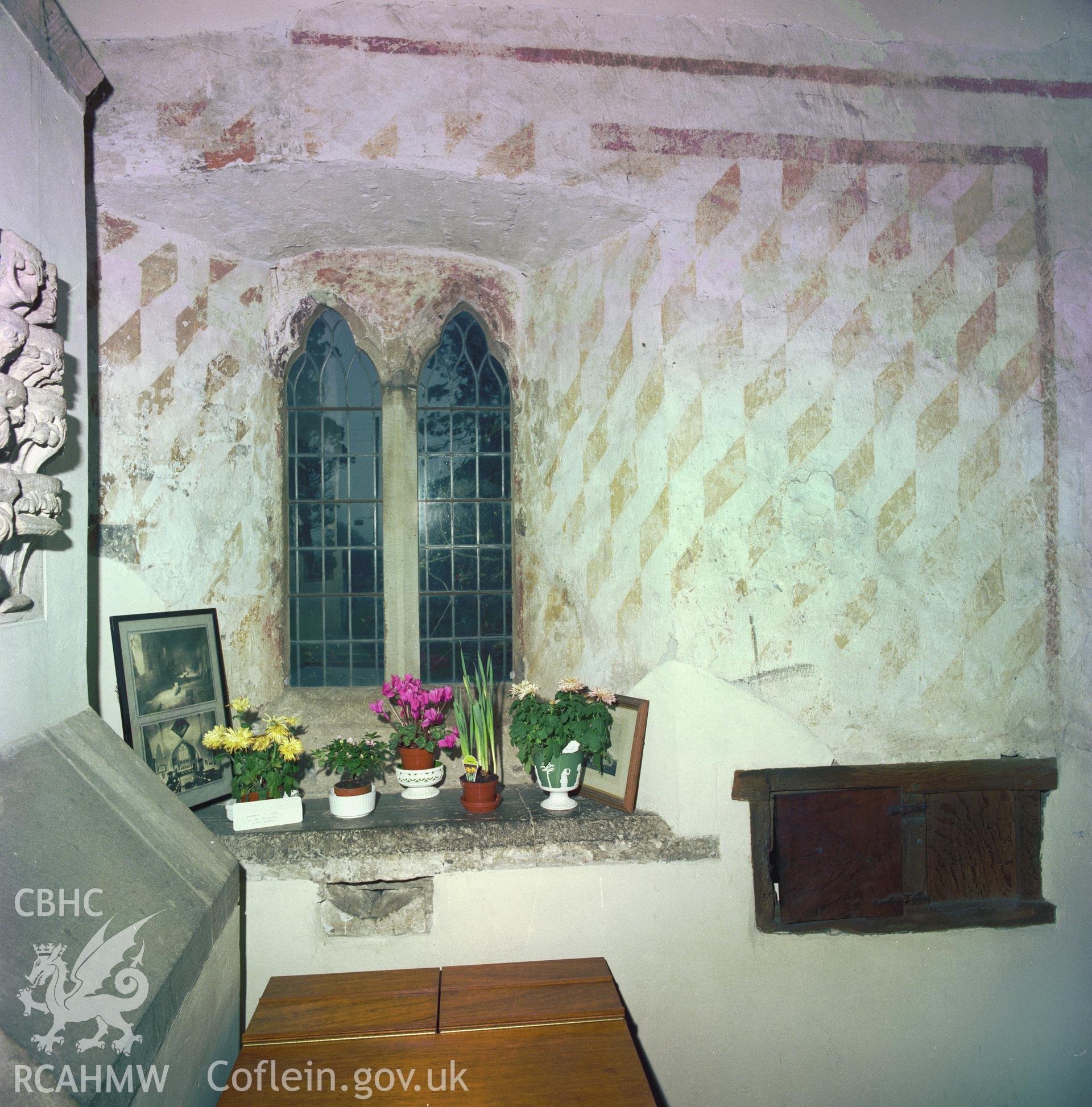 RCAHMW colour transparency showing wallpainting at St Illtyds Church, Llantwit Major, taken by Iain Wright, 2003