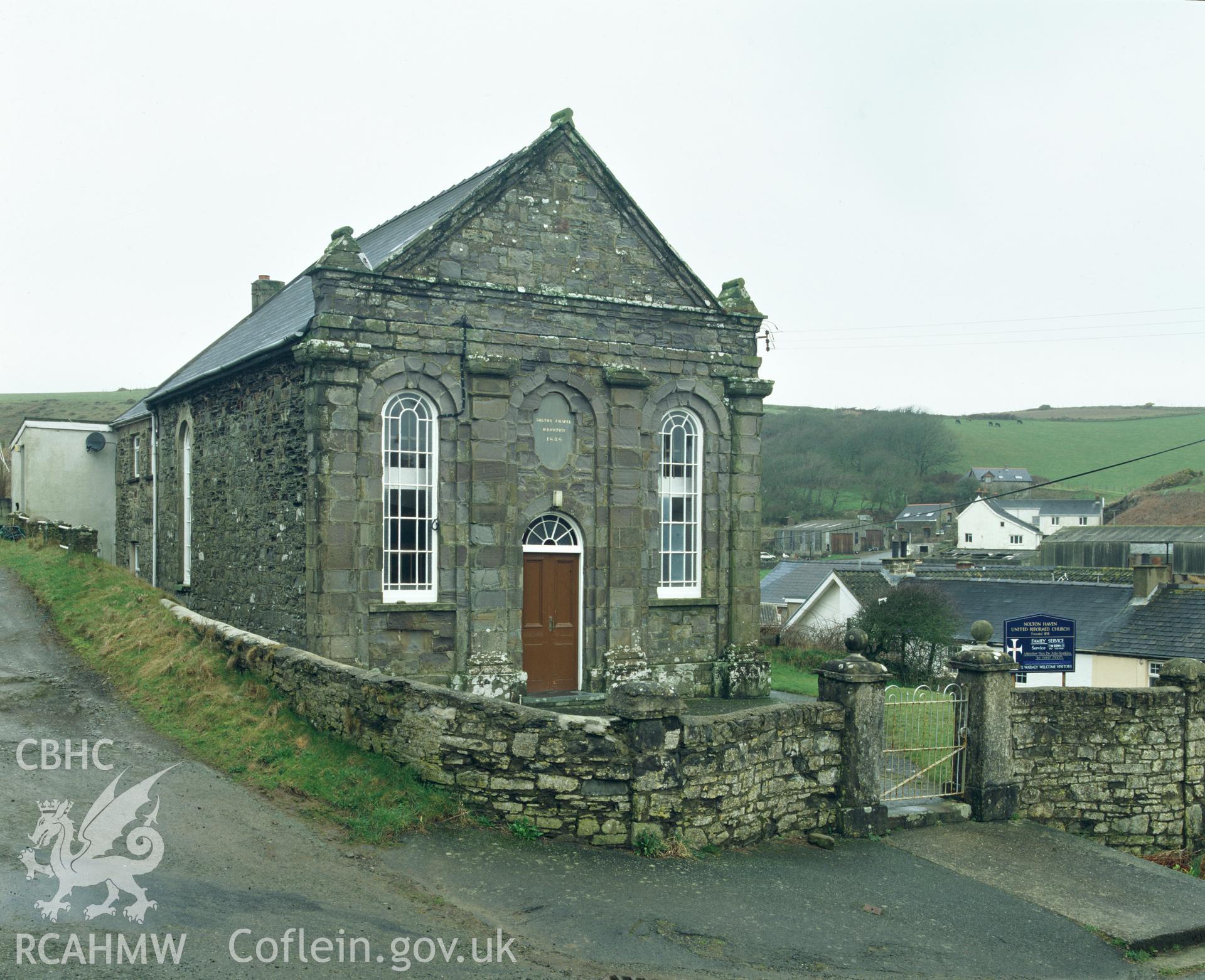 RCAHMW colour transparency showing Nolton Haven Chapel, taken by I.N. Wright, 2003.