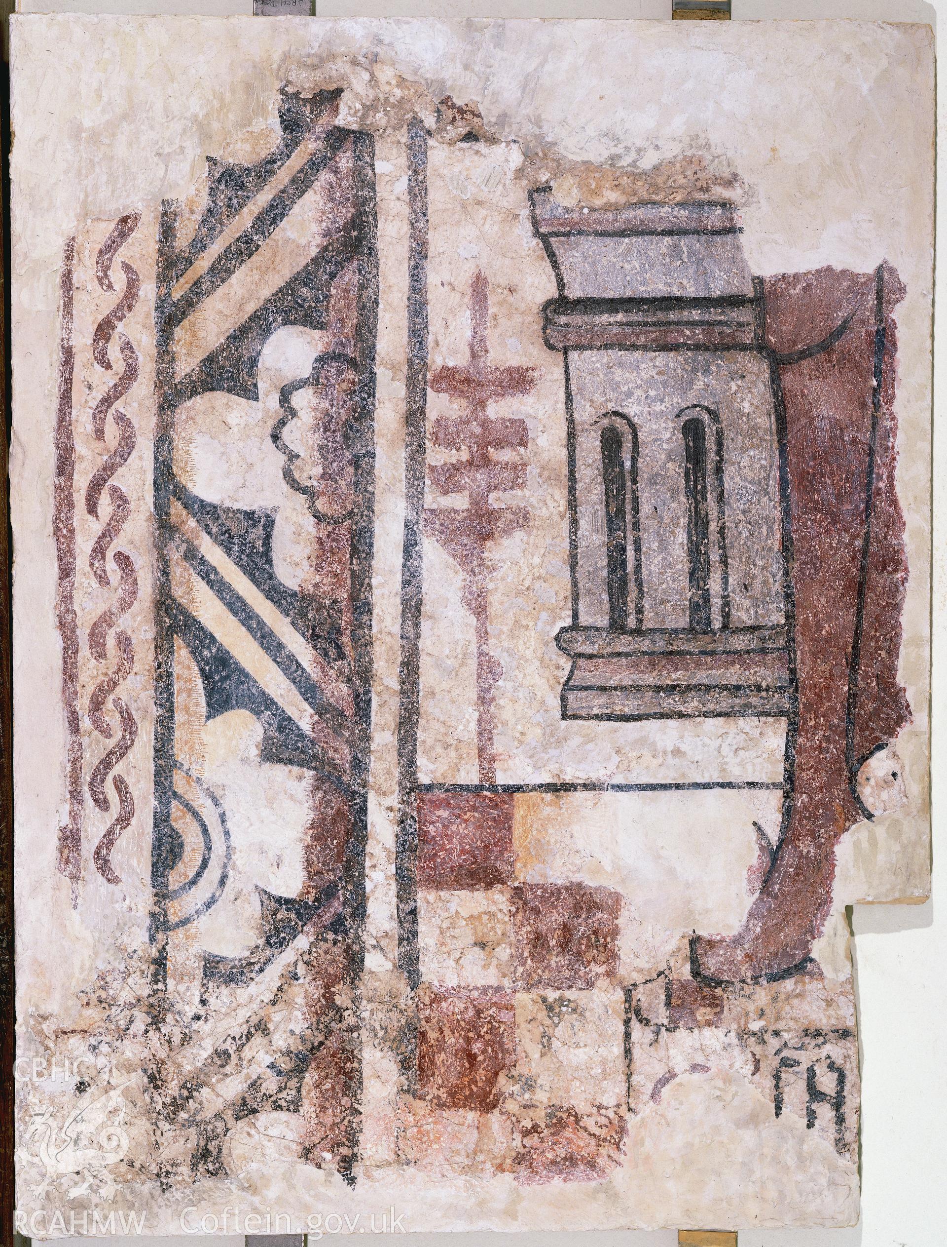 RCAHMW colour transparency of wallpainting at Llandeilo Talybont Church.