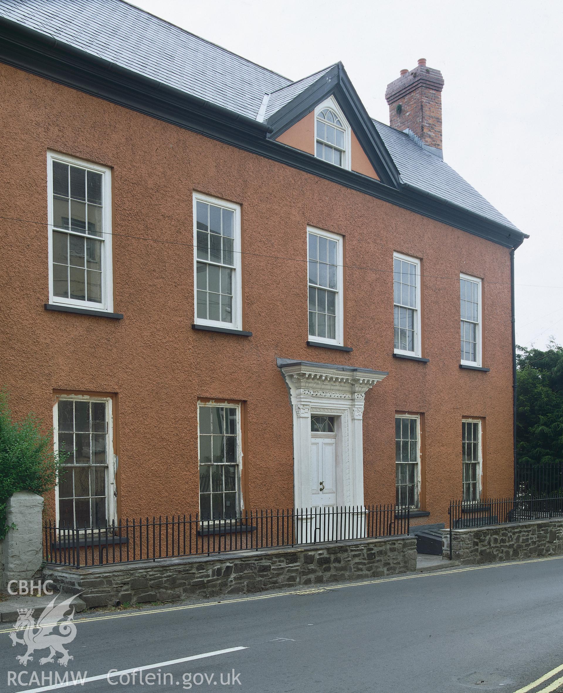 RCAHMW colour transparency showing exterior view of Great House, Laugharne.